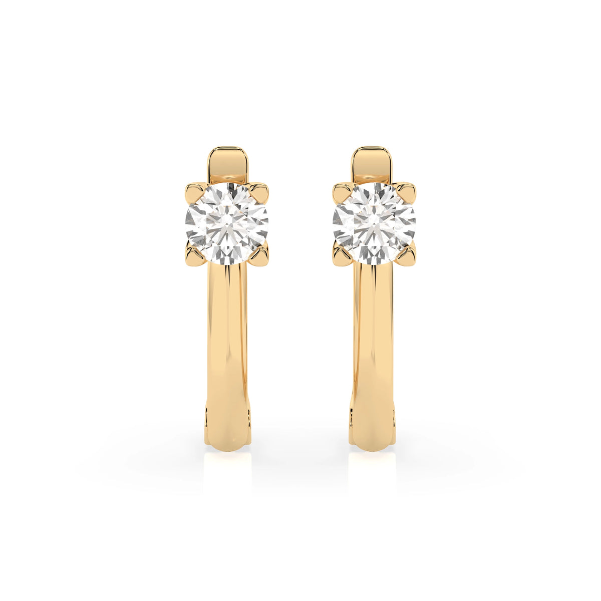 Cercei din Aur cu Diamante, Forma Rotund Briliant, 0,60 CT