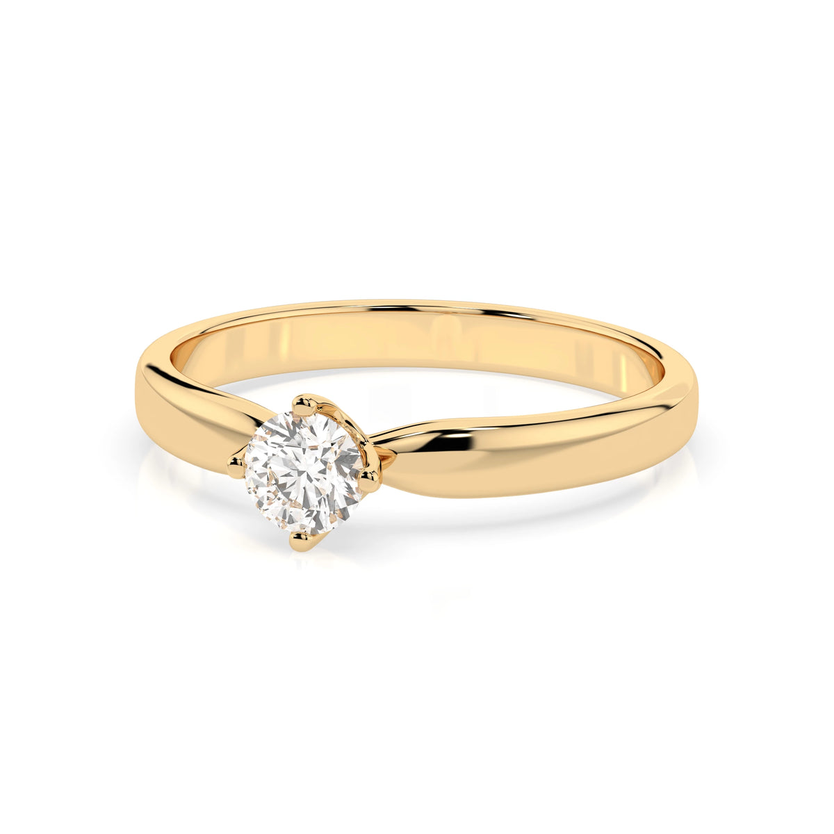 Inel de Logodnă Solitaire din Aur, Diamant Rotund Briliant 0,30 CT