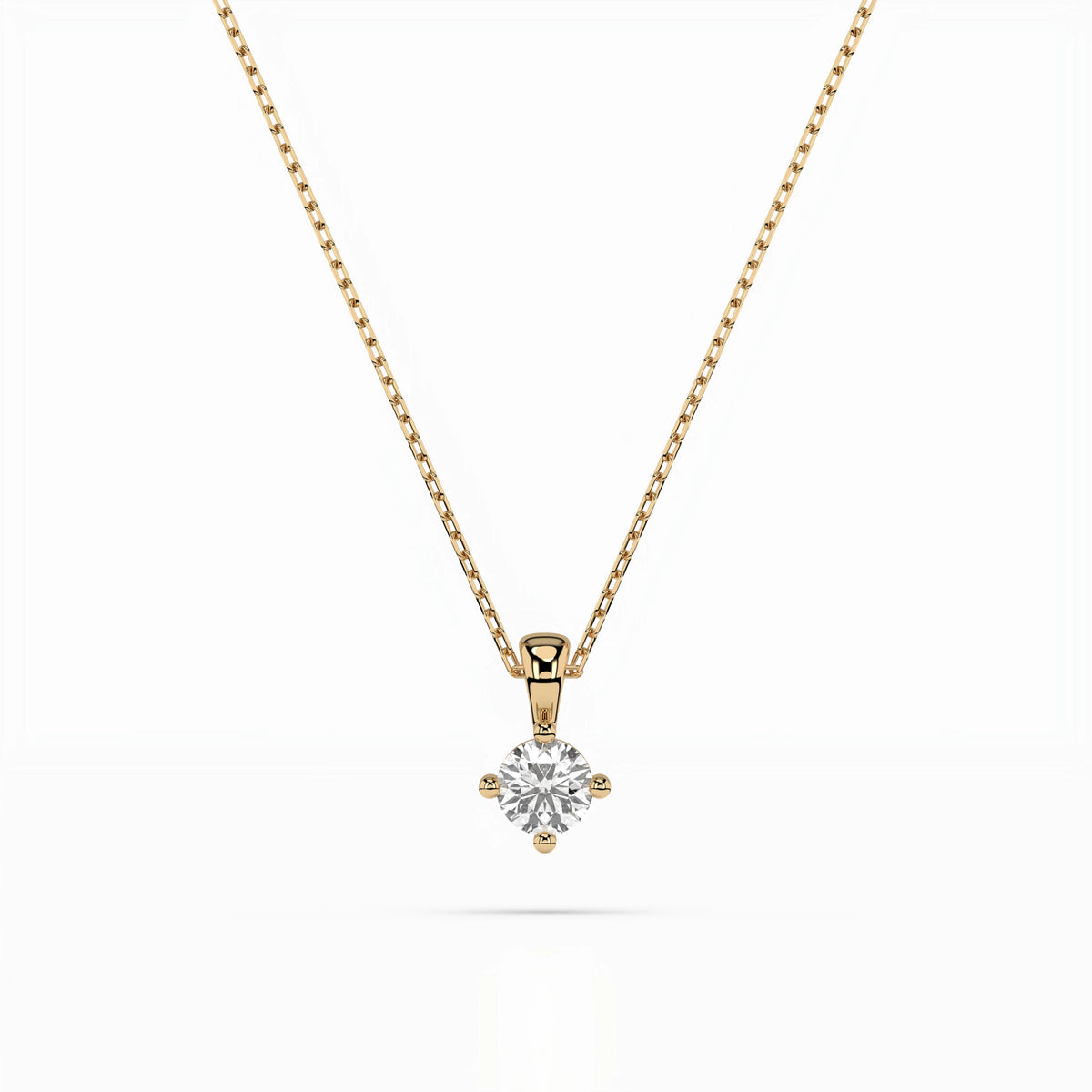 Colier din Aur cu Diamant, Forma Rotund Briliant, 0,10 CT