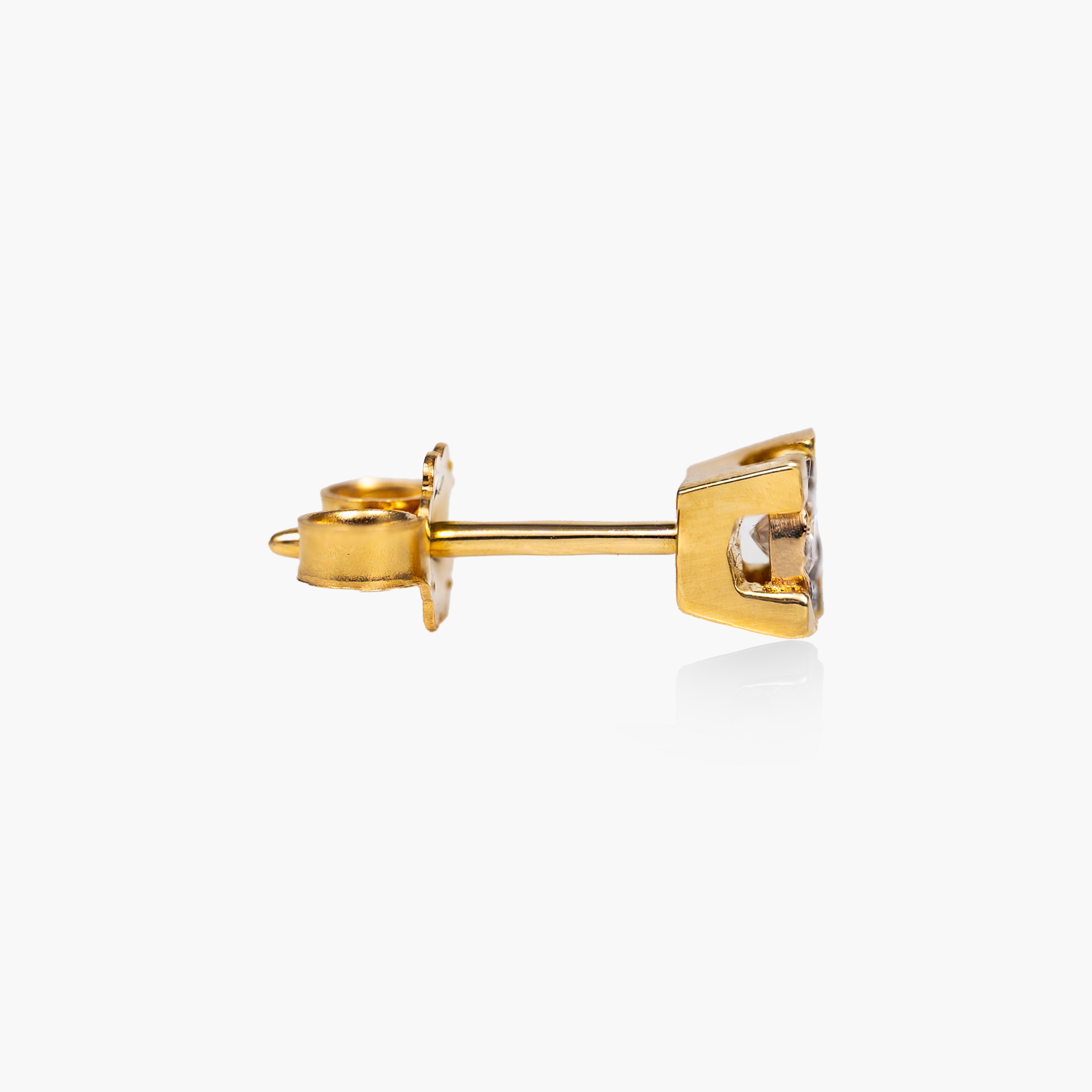 Gold Square Spotlight Diamond Earrings