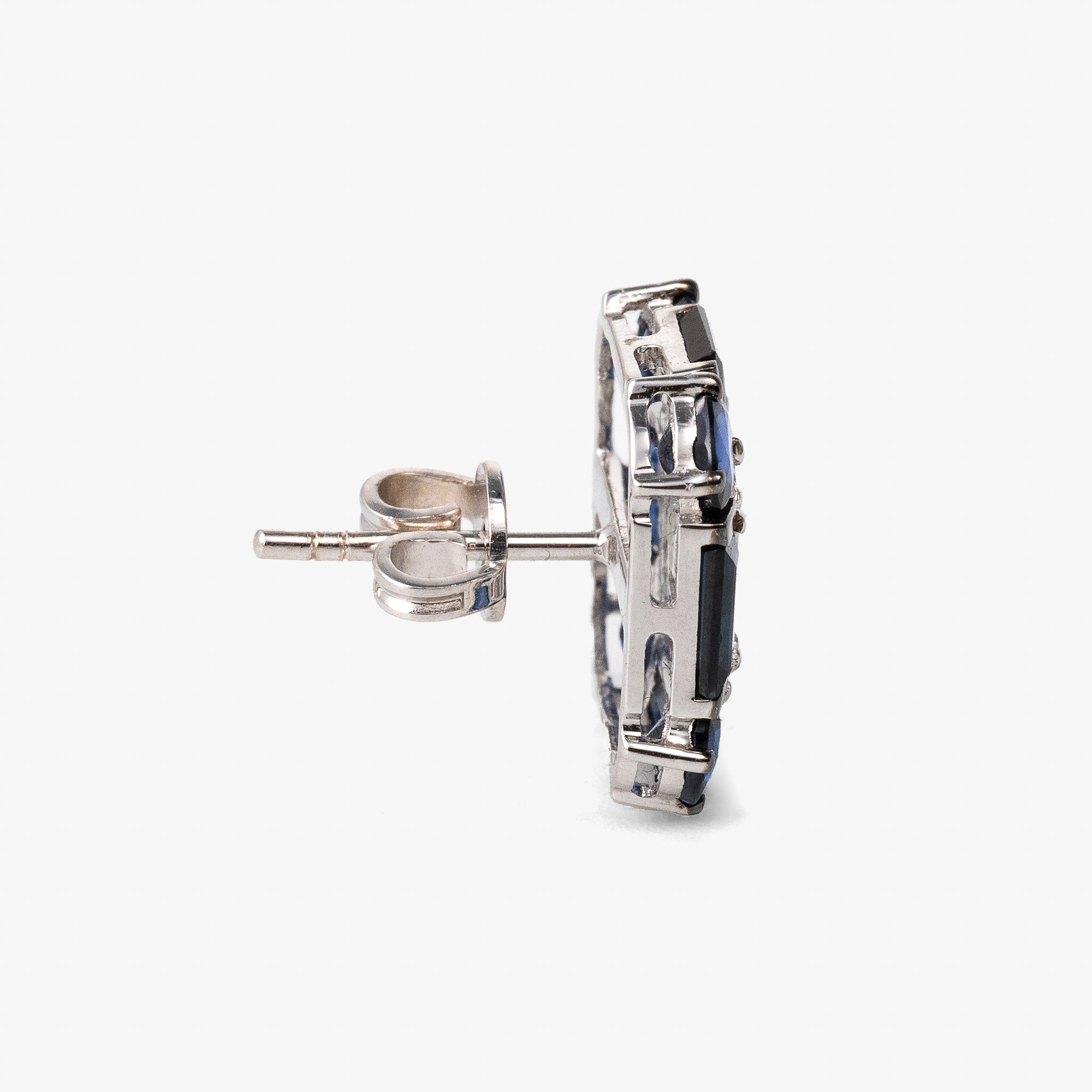 Cercei aur 18k cu safire 3.87 ct si diamante 1.09 ct