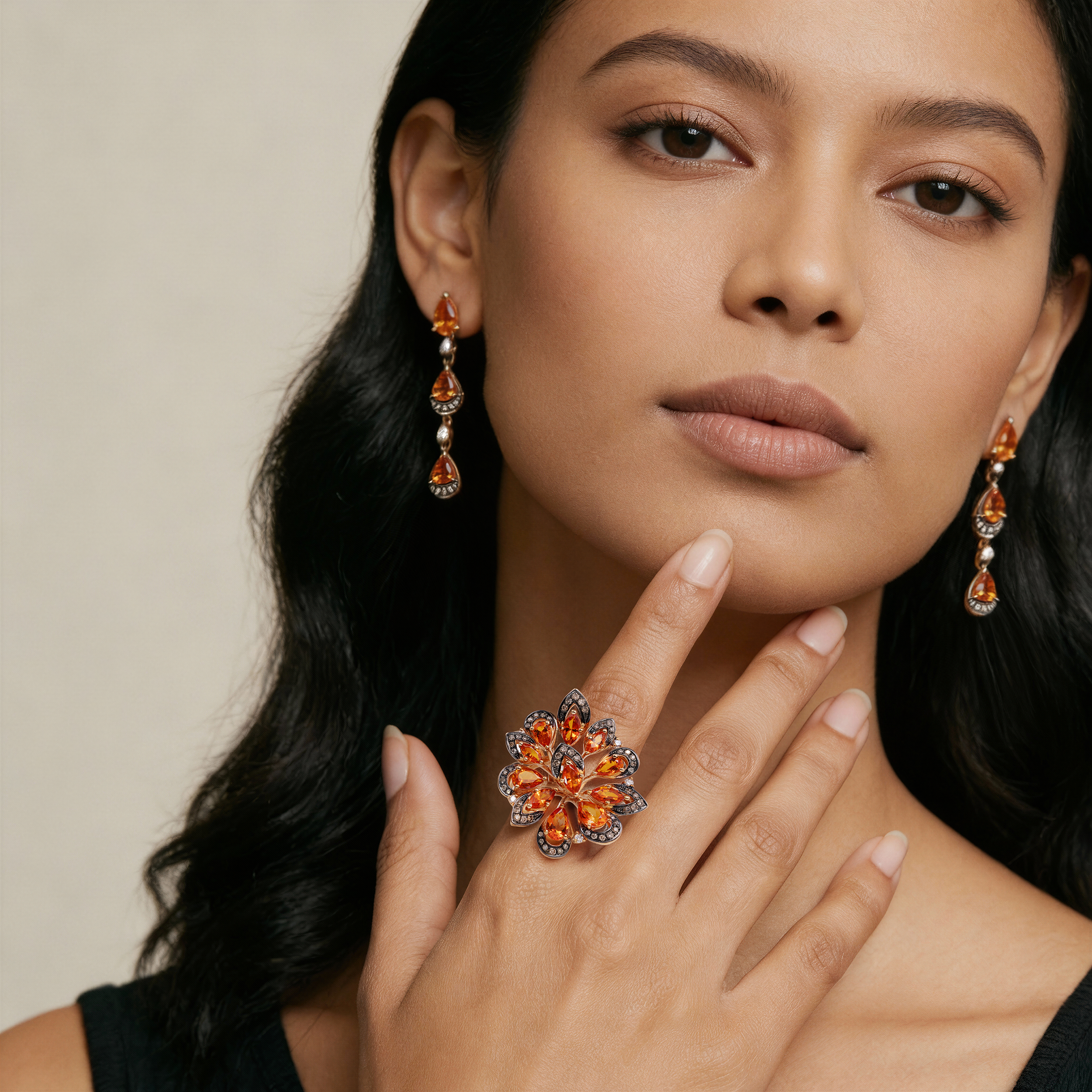 Olex earrings with London topaz and diamonds