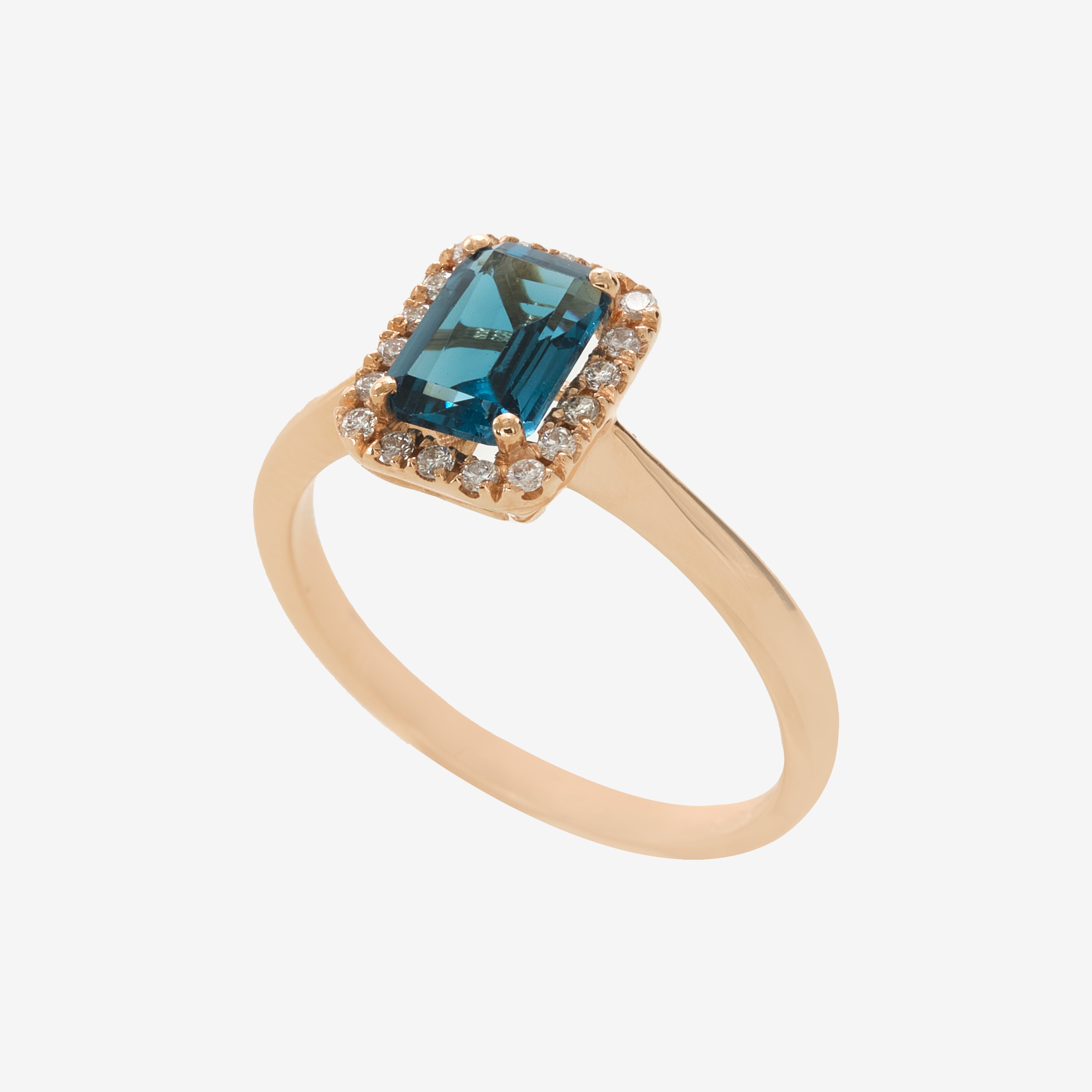 Inel Blue cu london topaz si diamante