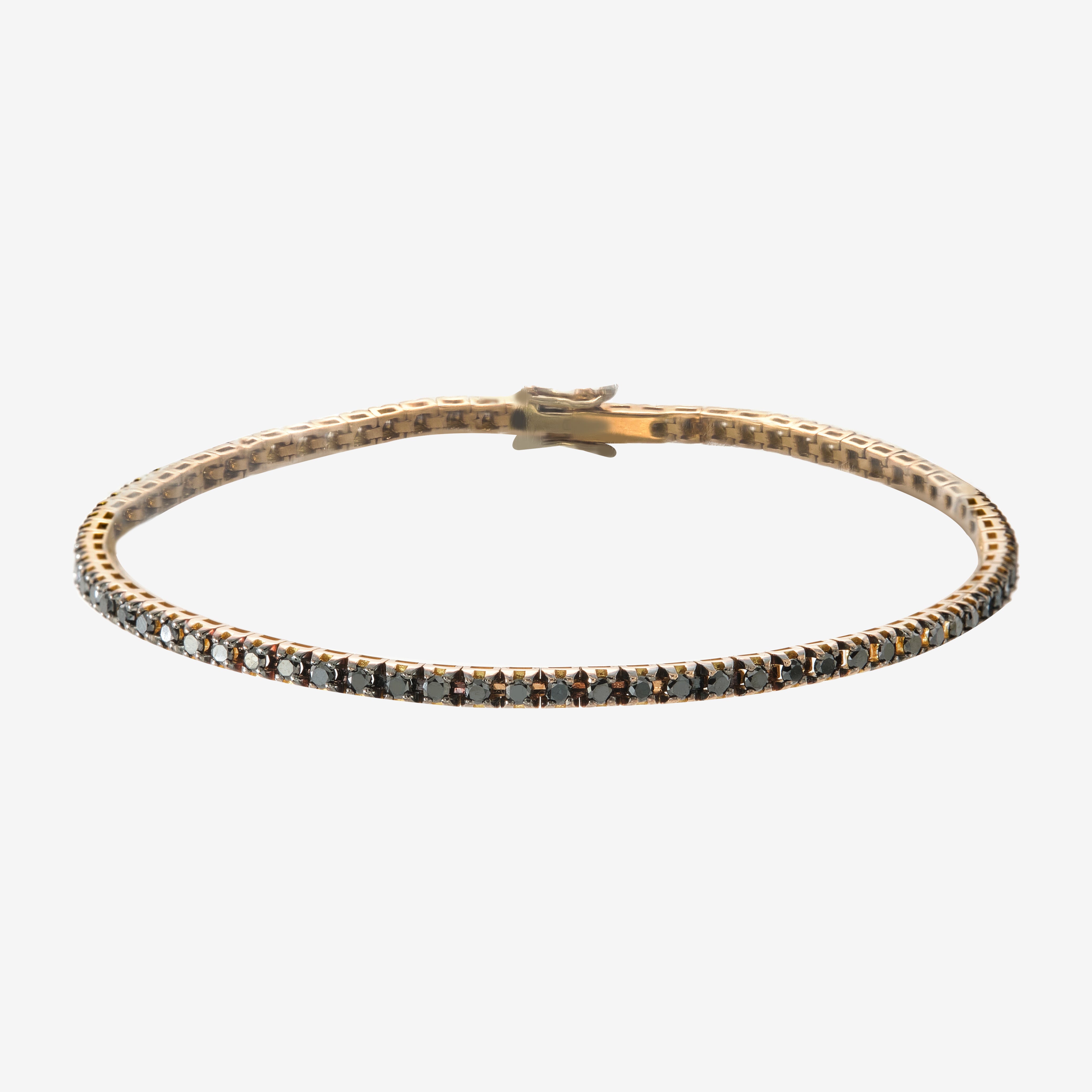Black Diamonds Tennis Bracelet in Rose Gold 2.00 CT