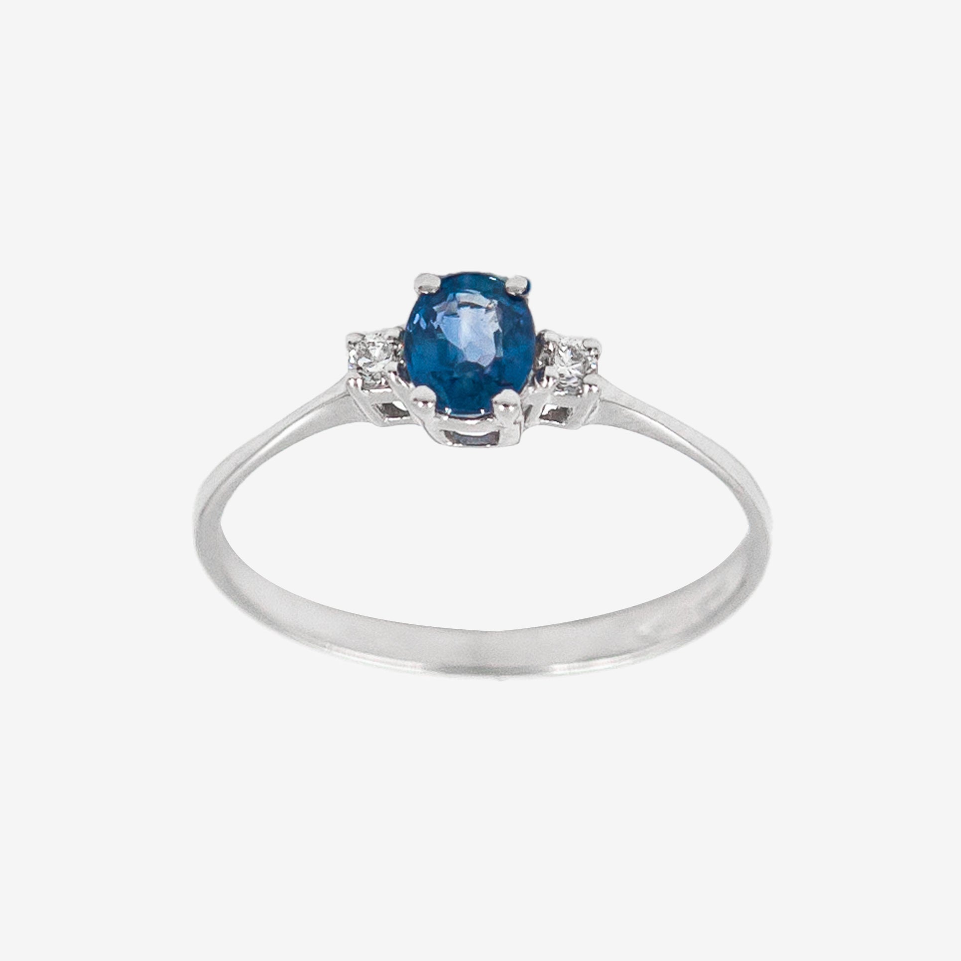 Inel aur 18k cu safir 0.55 ct si diamante