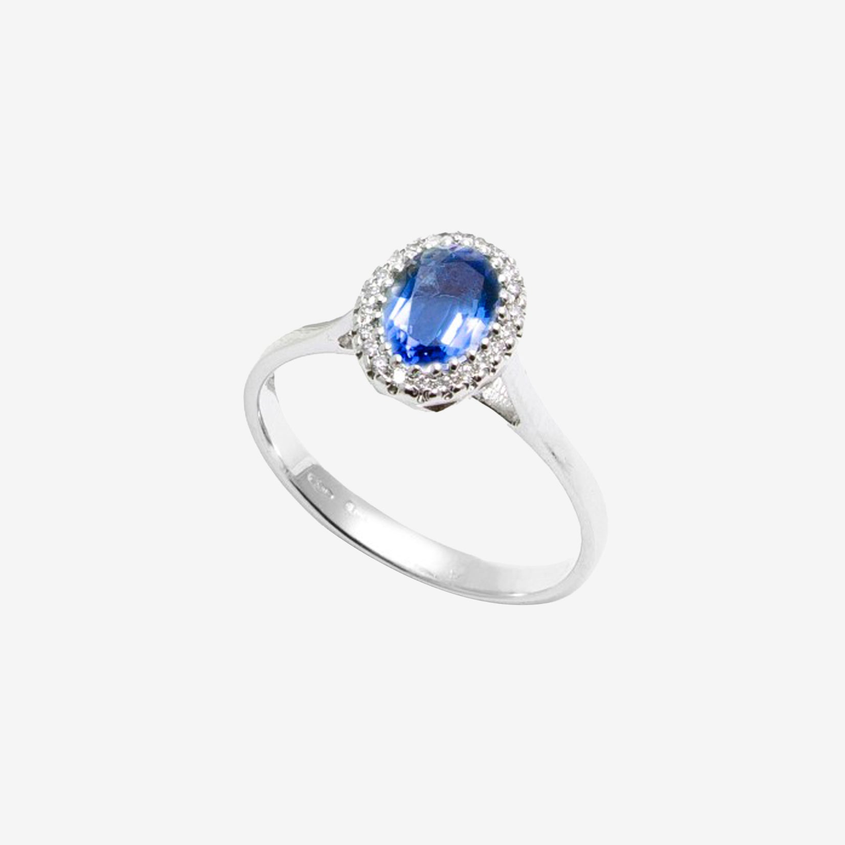 Inel aur 18k cu safir 1.00 ct si diamante 0.10 ct