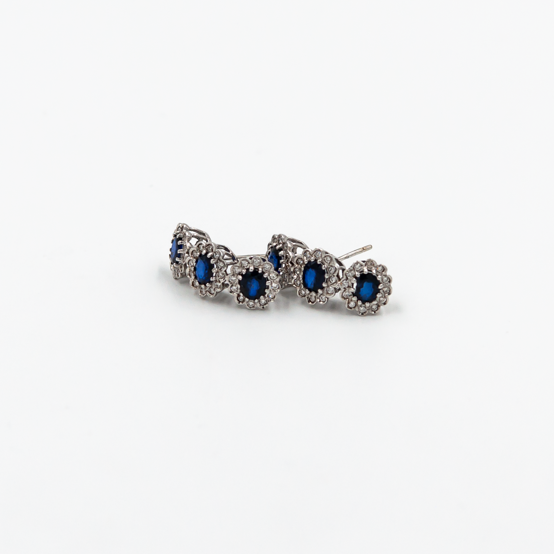 Cercei aur 18k cu safire 3.12 ct si diamante 0.40 ct