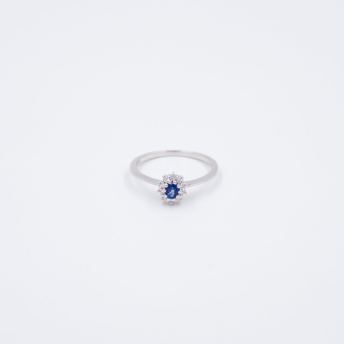 Inel aur 18k cu safir 0.25 ct si diamante