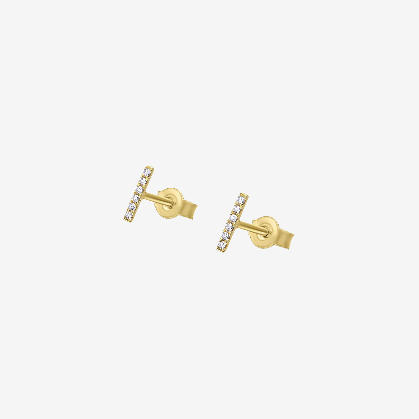 Linear earrings with diamonds 0.05 ct