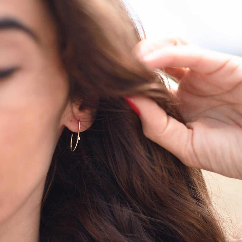 Cercei Zephyr cu diamante