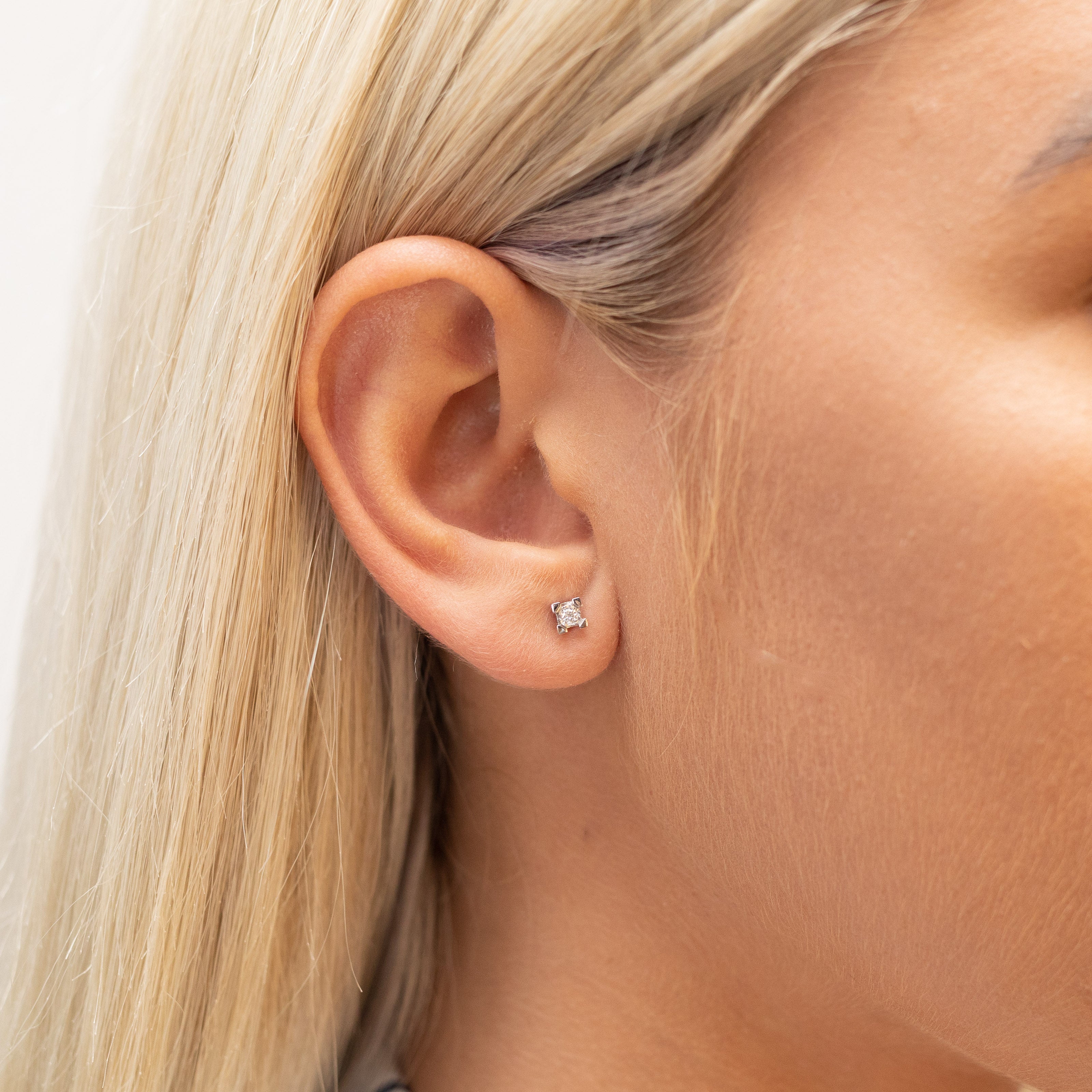 Square Spotlight Diamond Earrings