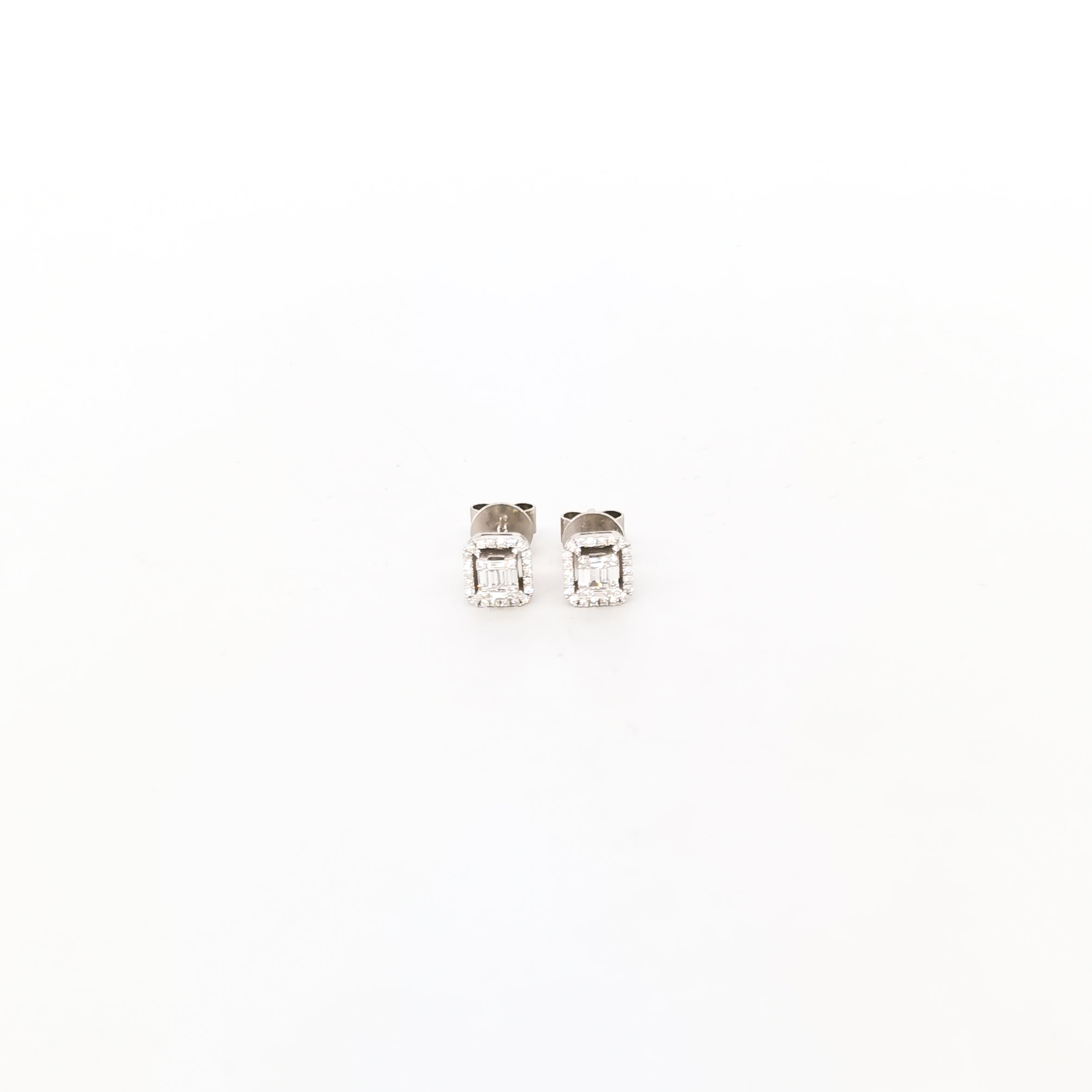 Square Baguette earrings with diamonds