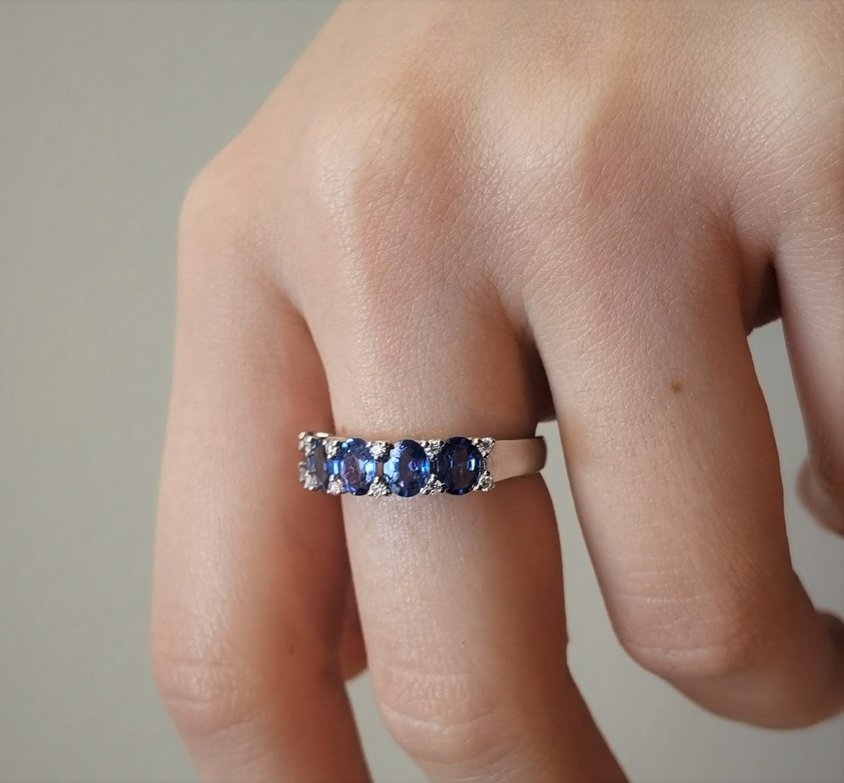Lena ring with sapphires and diamonds