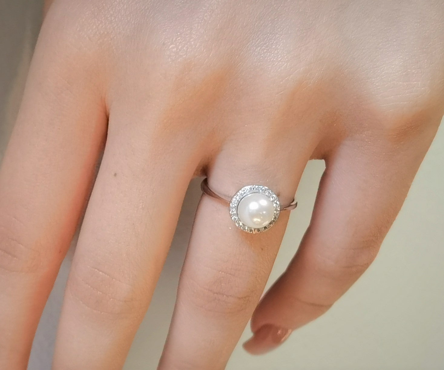 Inel Pearl cu diamante