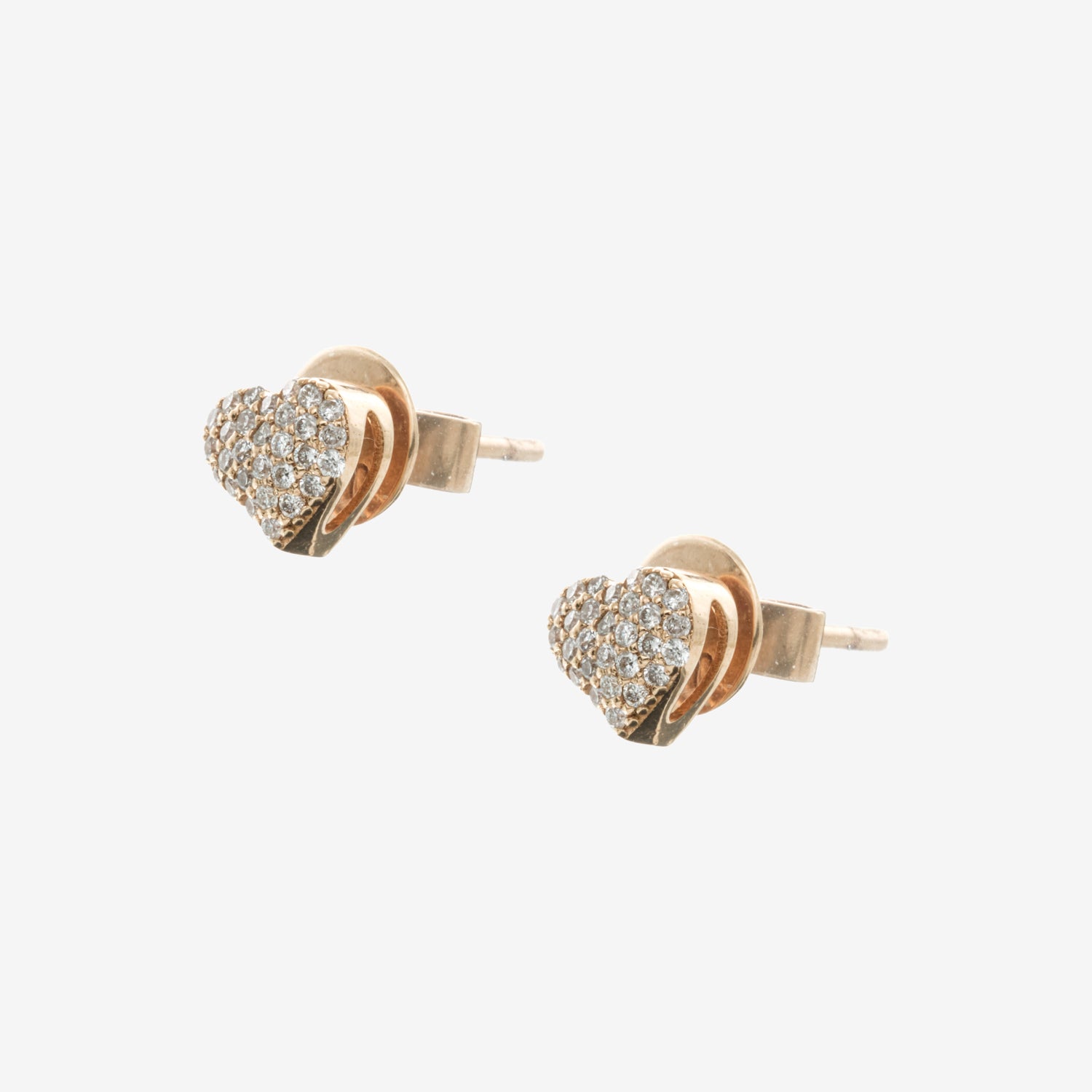 HEART LOVE EARRINGS WITH DIAMONDS