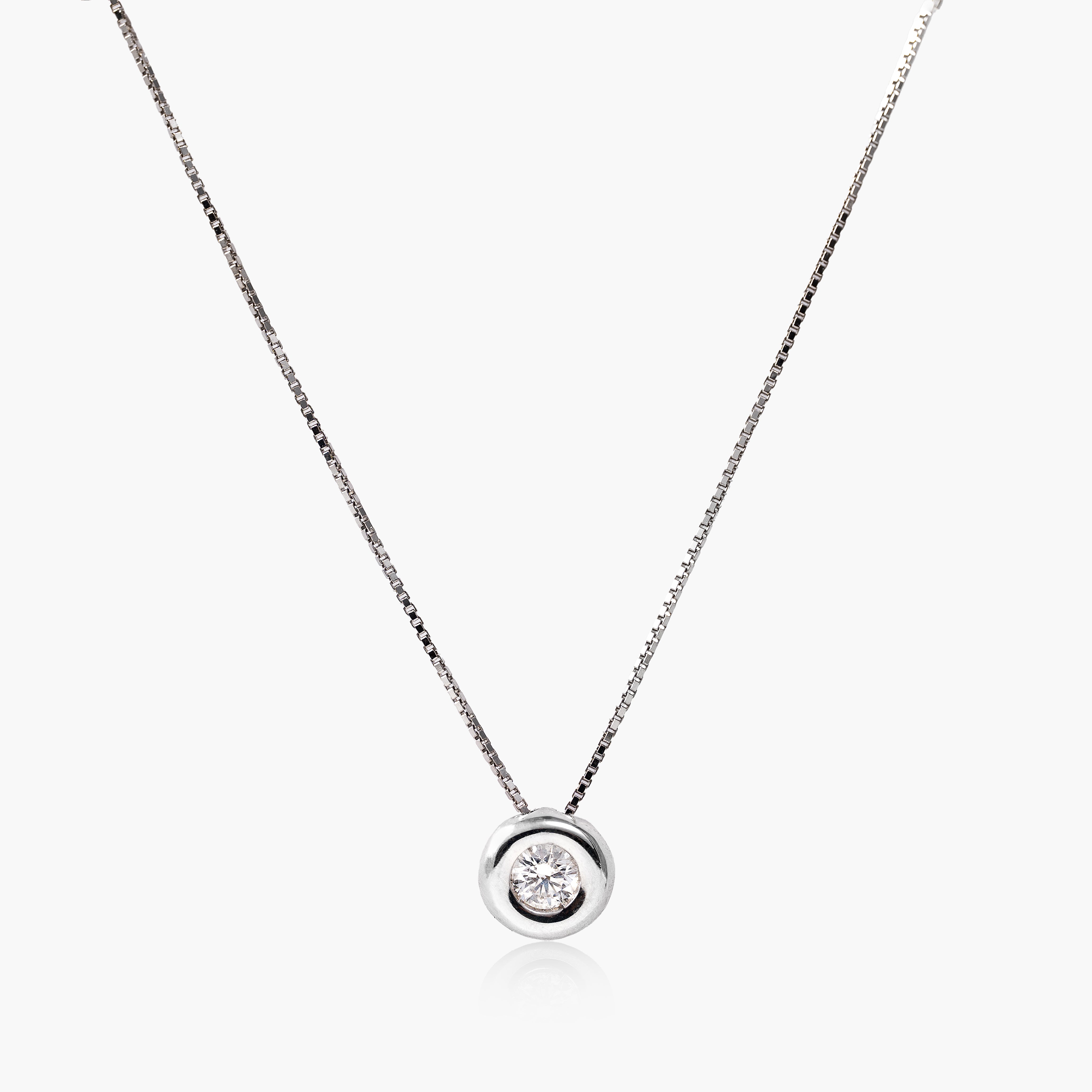 Round Spotlight Diamond Necklace