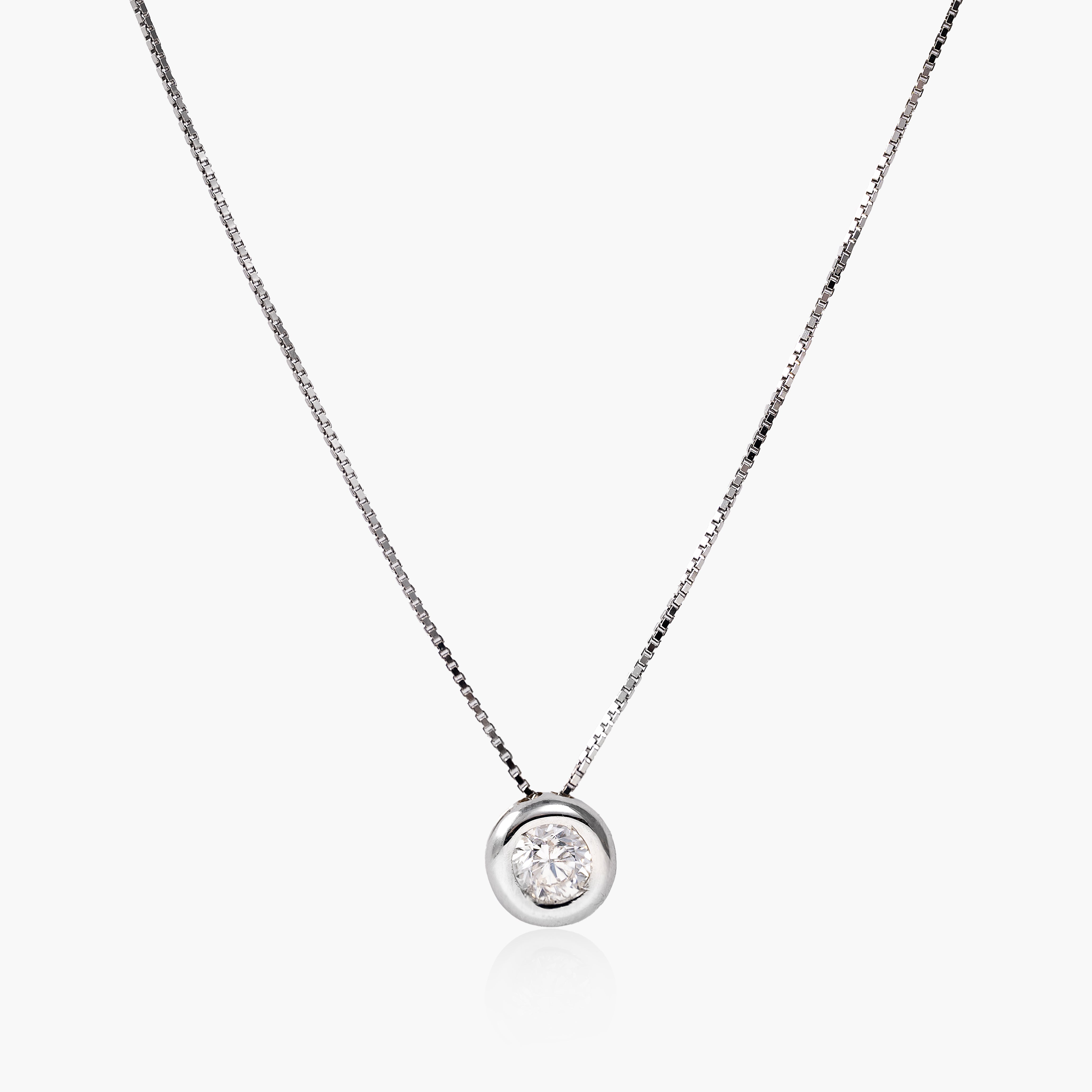 Round Spotlight Diamond Necklace