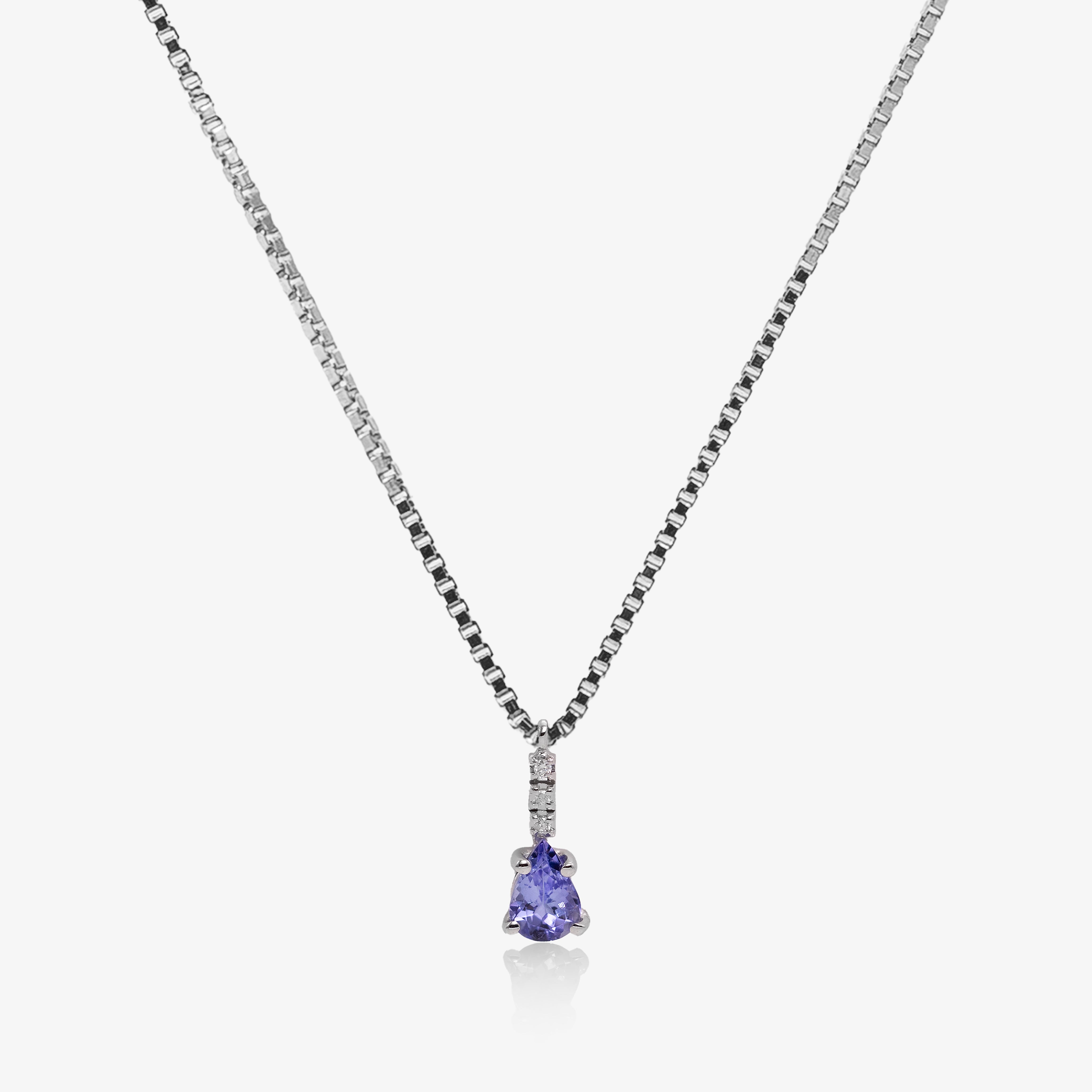 Colier aur 18k cu tanzanit 0.70 ct si diamante