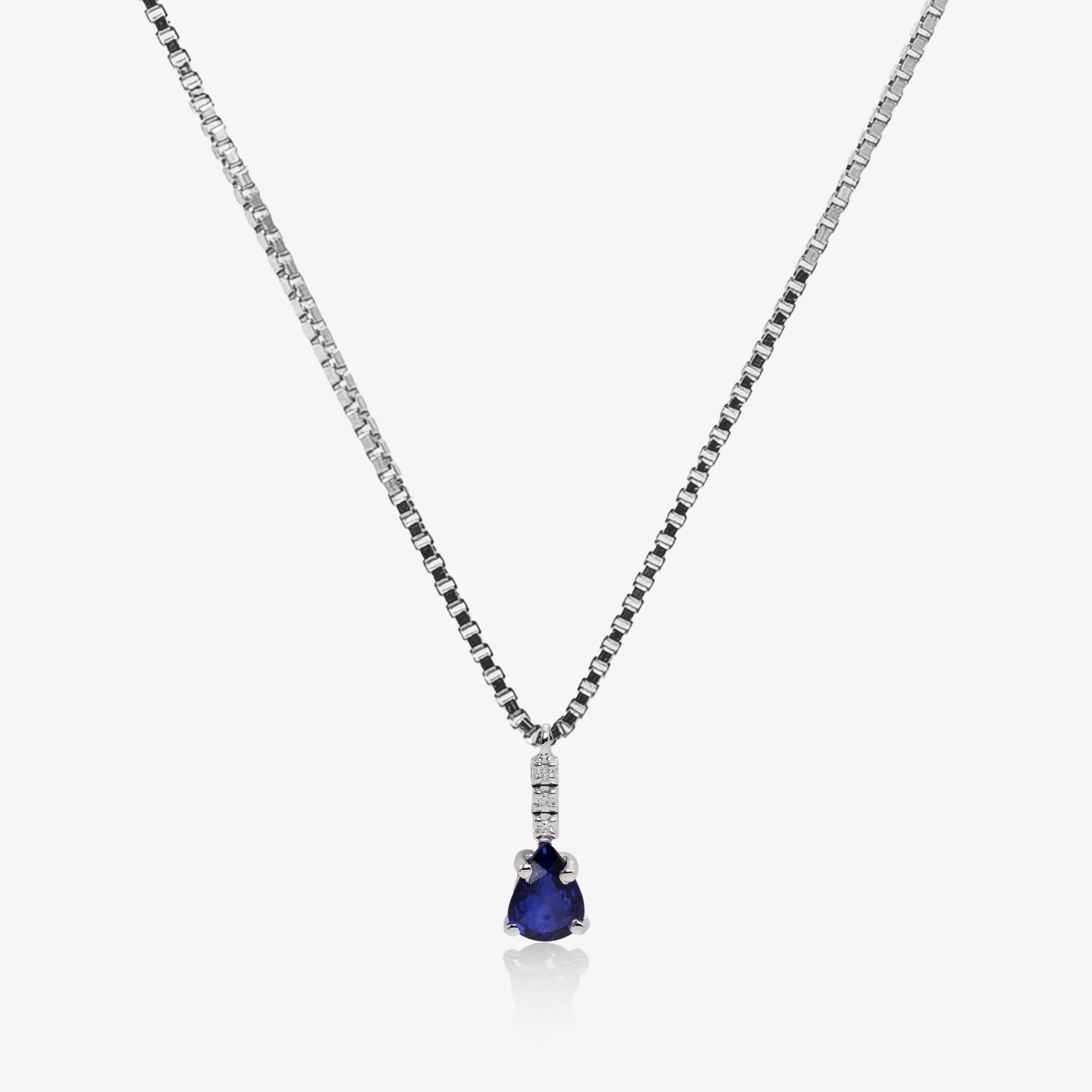 Colier aur 18k cu safir 1ct si diamante