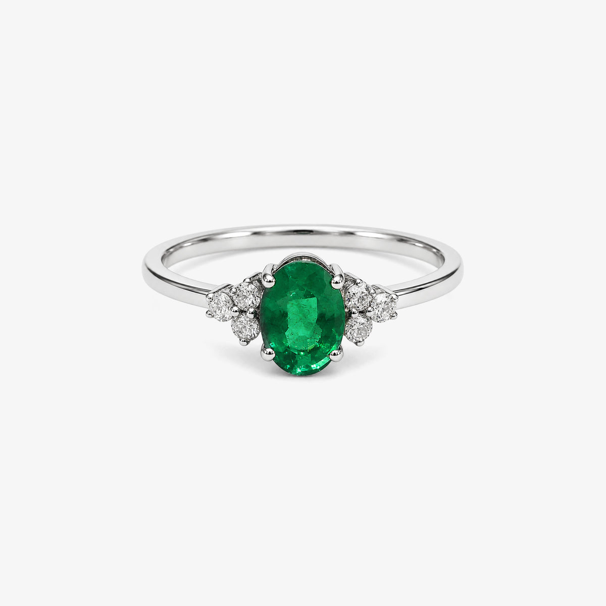 Inel din aur 18K cu smaralde și diamante (0,71 + 0,16 ct)