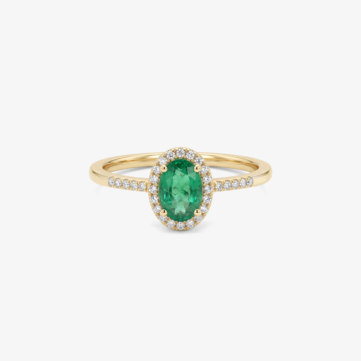 Inel din aur 18K cu smaralde și diamante (0,1 + 0,43 ct)