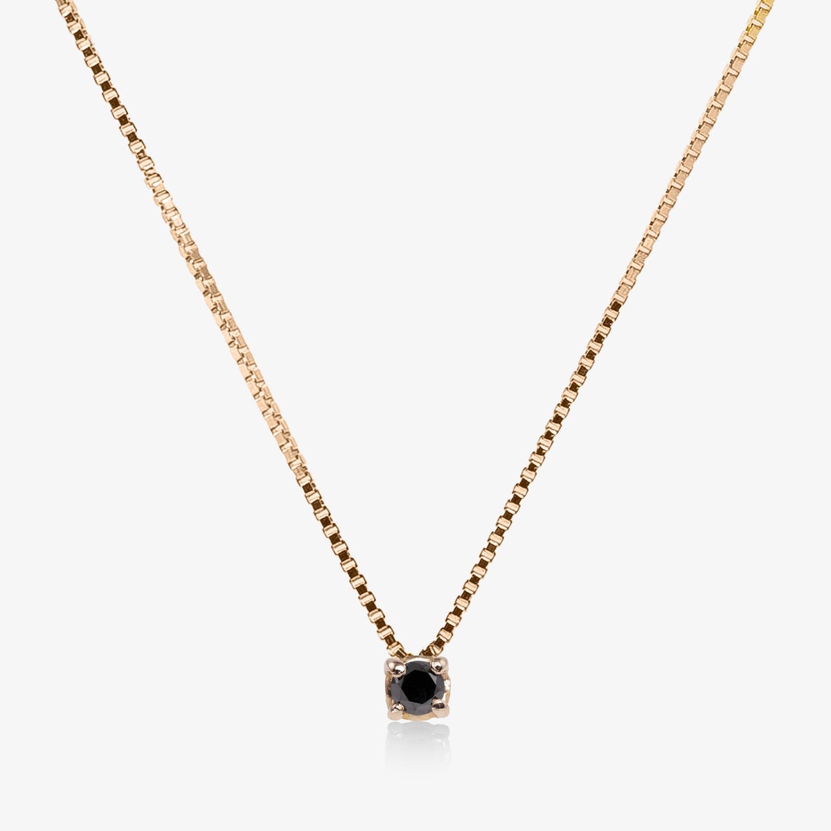 Colier aur roz 18k cu diamant negru