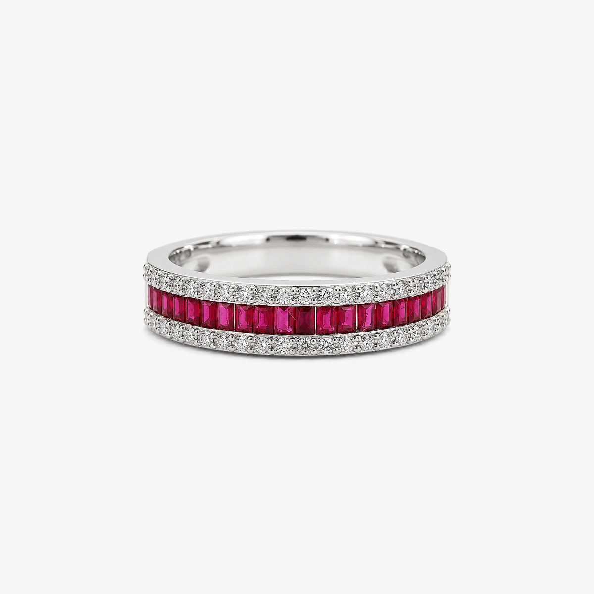 Inel din aur 18K cu rubine și diamante (0,71 + 0,32 ct)