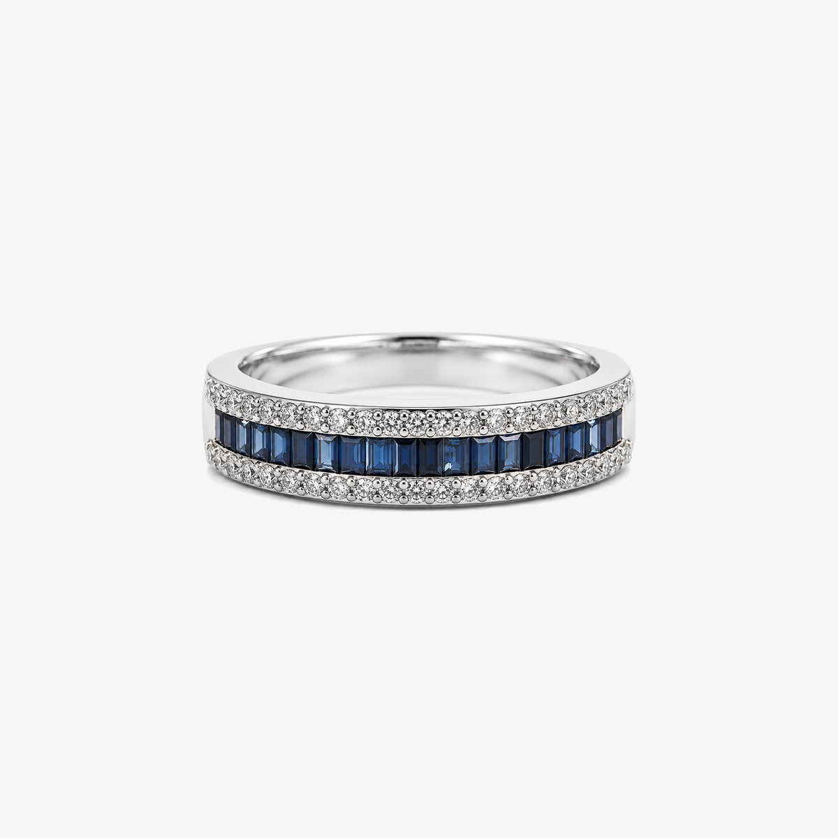 Inel din aur 18K cu safire și diamante (0,74 + 0,32 ct)