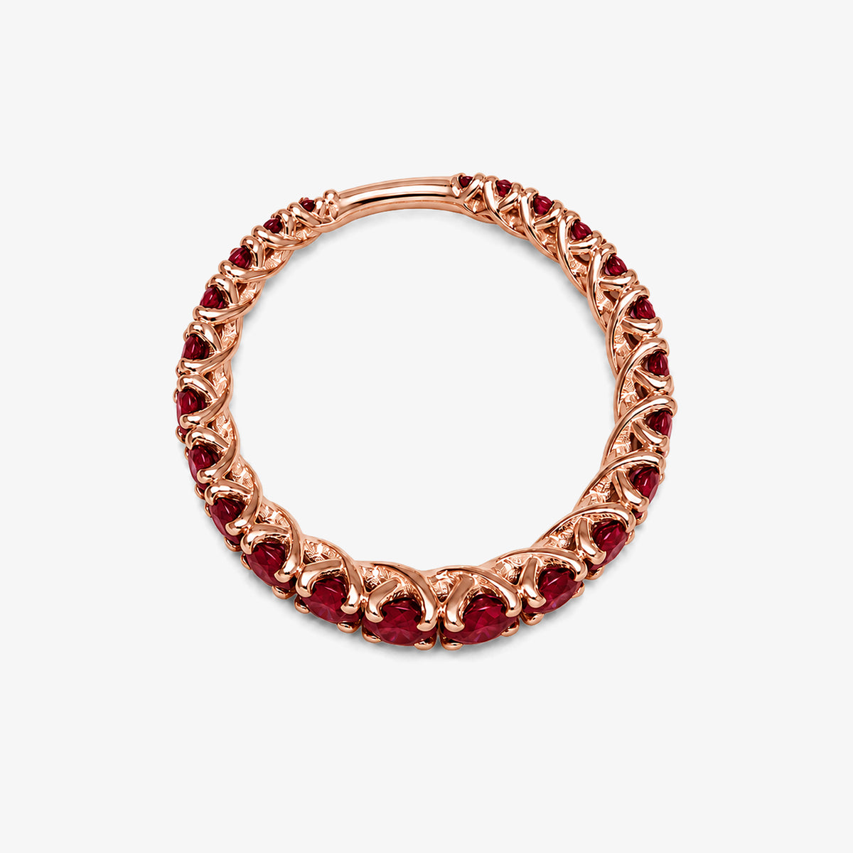Inel semi-eternity din aur 18K cu rubine 2,37 ct