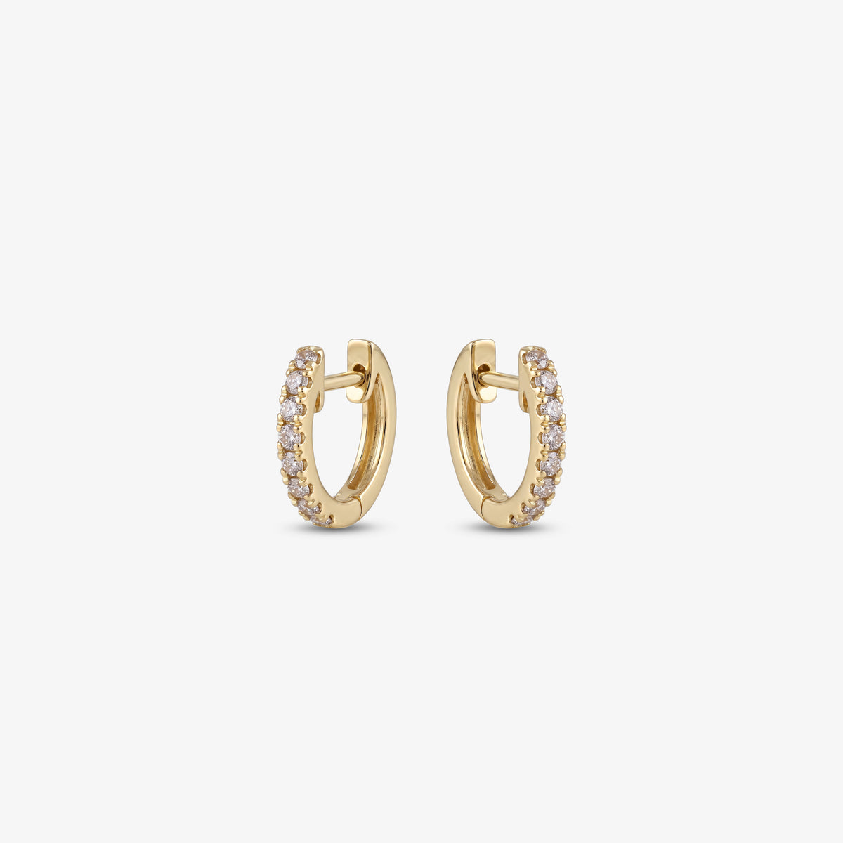 Cercei rotunzi din aur galben 18K cu diamante naturale 0,20 ct – C1E1635
