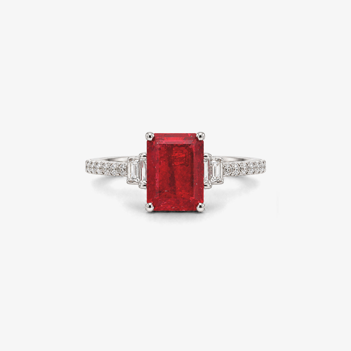 Inel din aur 18K cu rubine și diamante (1,61 + 0,27 ct)