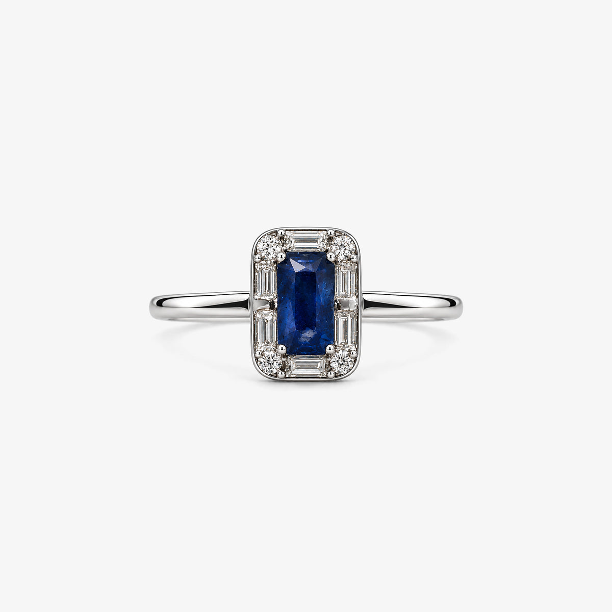 Inel din aur 18K cu safire și diamante (0,13 + 0,44 ct)