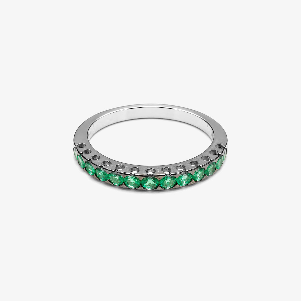 Inel eternity din aur 18K cu smaralde 0,36 ct