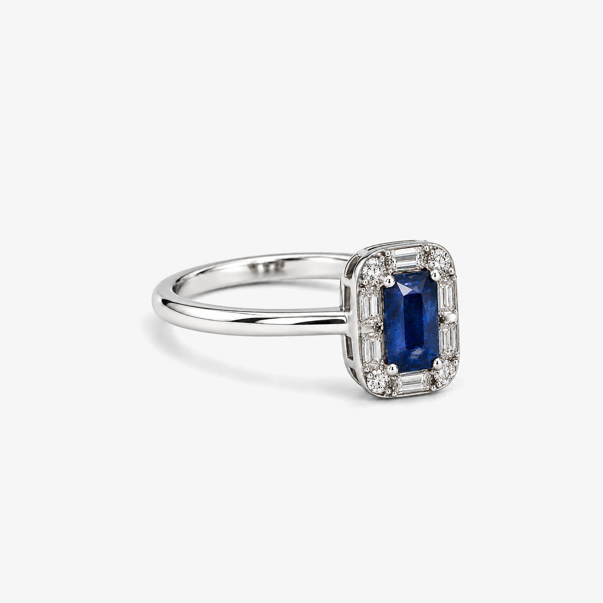 Inel din aur 18K cu safire și diamante (0,13 + 0,44 ct)