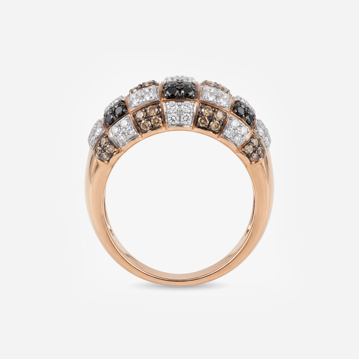 Inel din aur 18K cu diamante albe și fancy (0,63 + 0,66 ct)