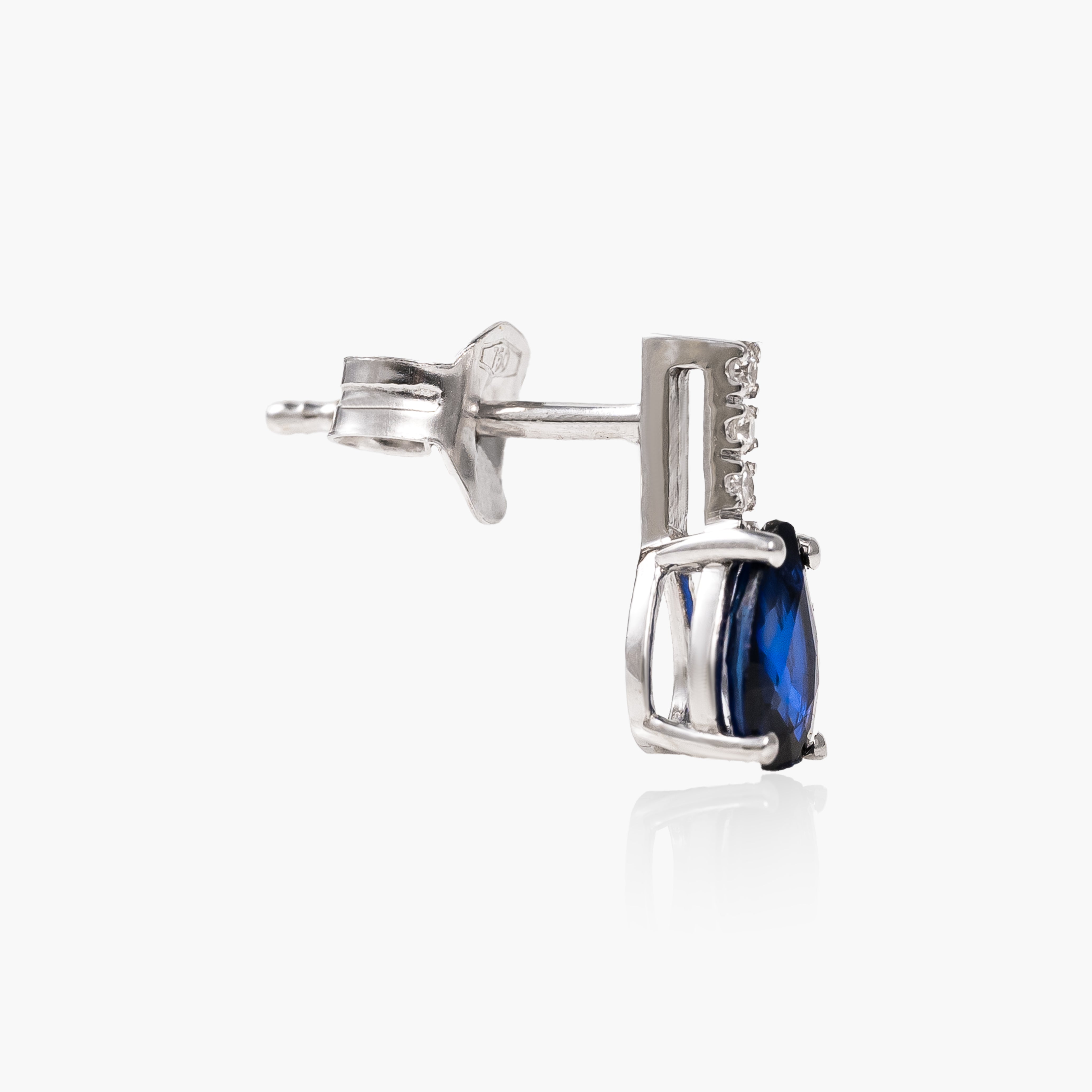 Cercei aur 18k cu safire 0.94 ct si diamante