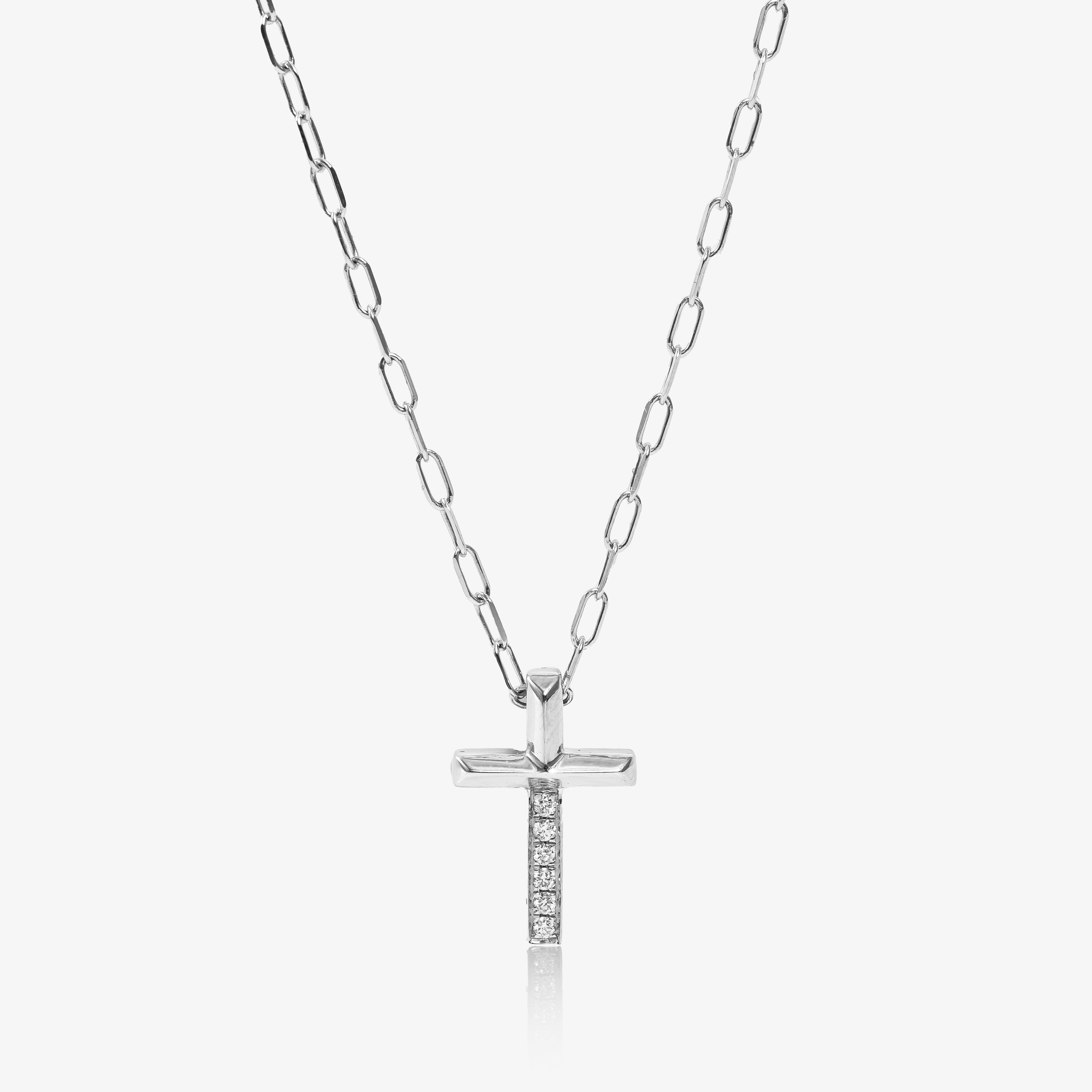 Colier cruce aur 18k cu diamante 0.06 ct