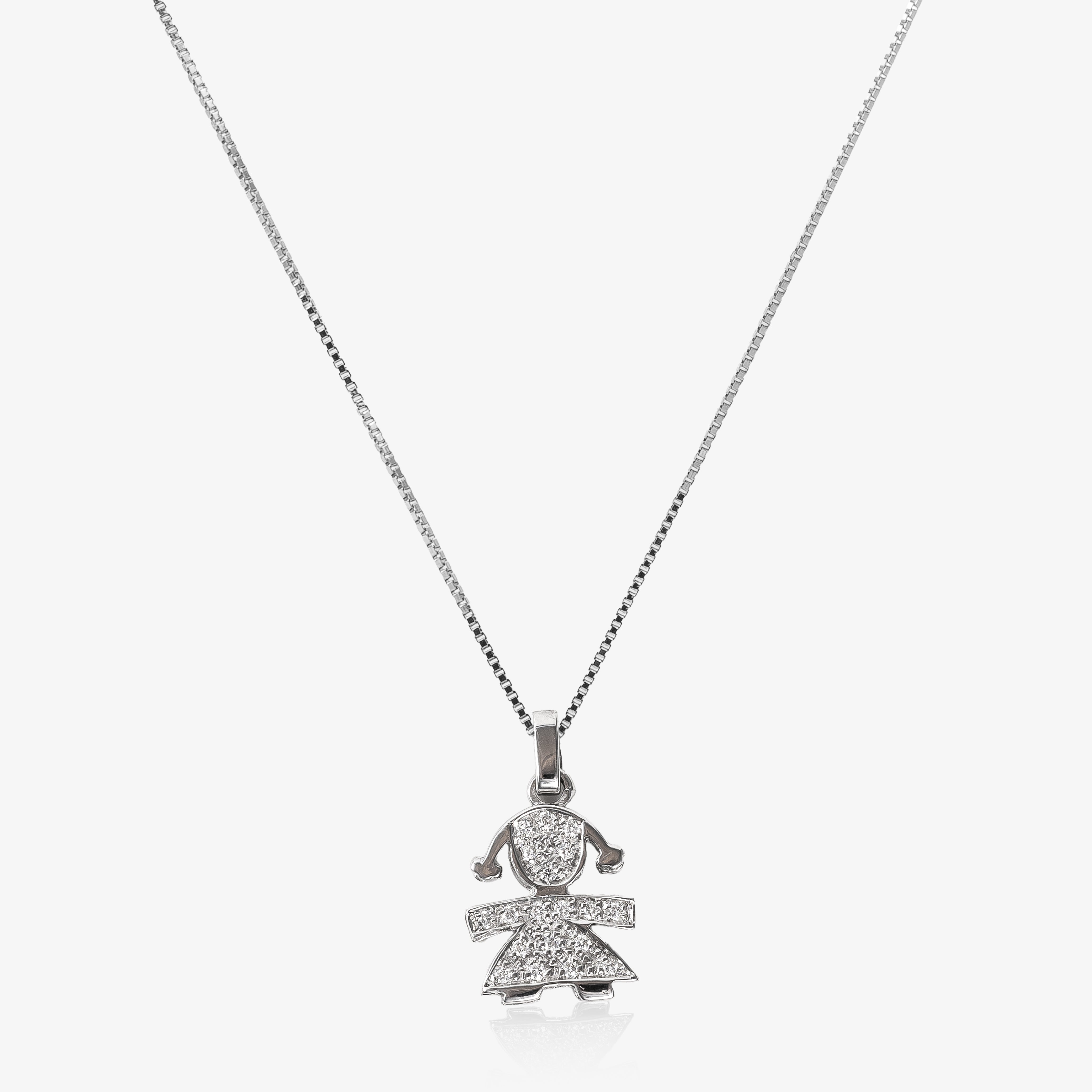 Pandant fetita aur 18k cu diamante