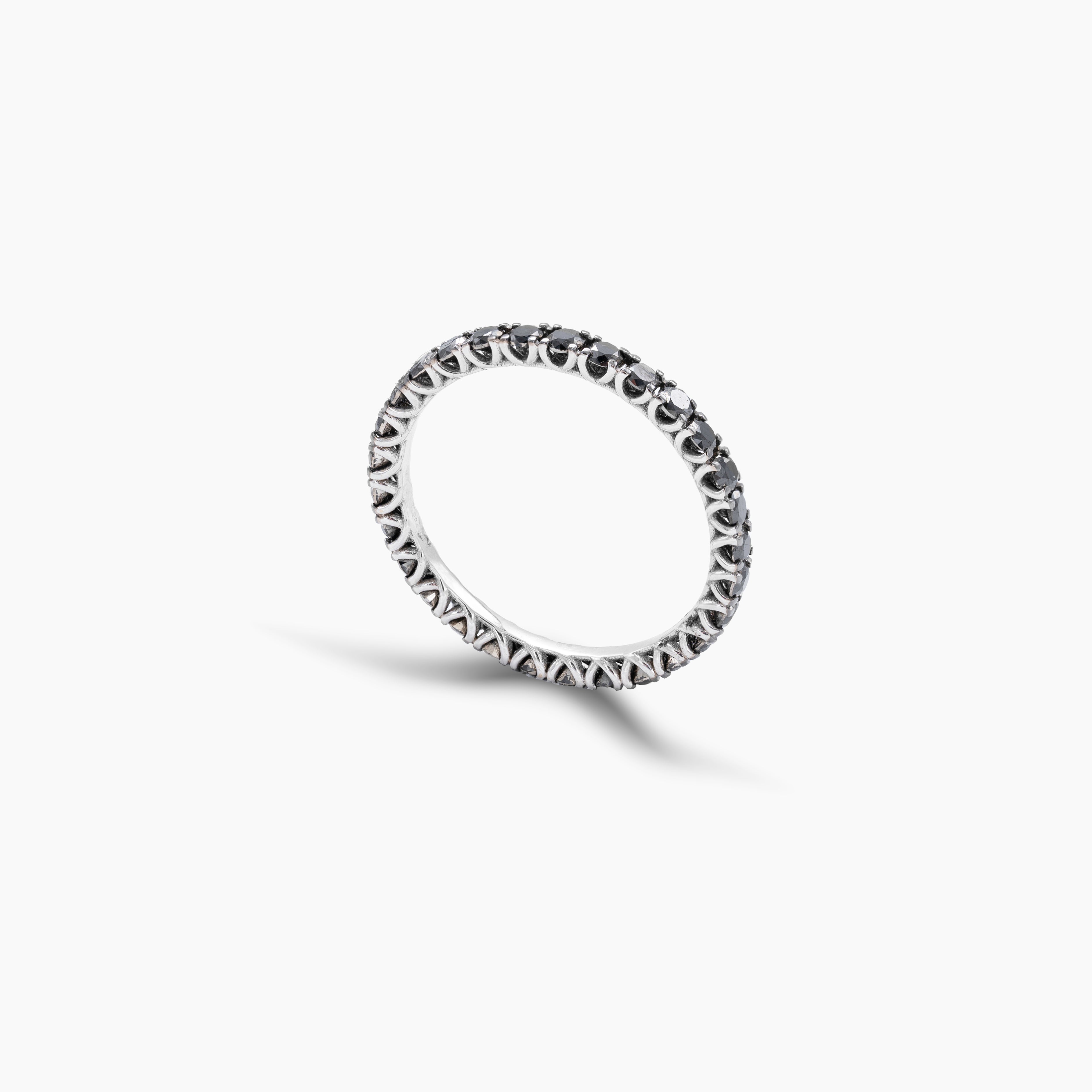 Inel eternity aur 18k cu diamante Negre 1.00 ct