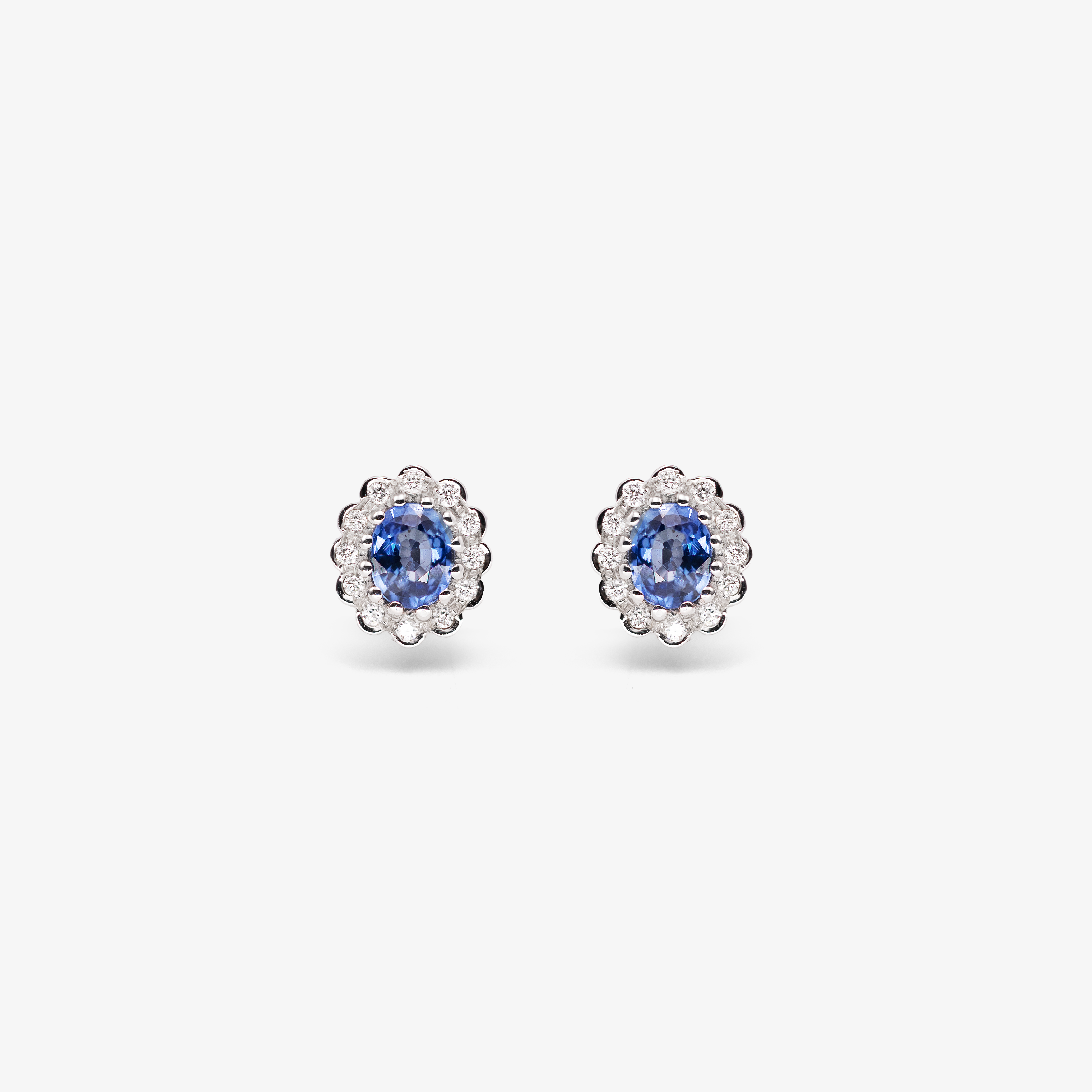 Cercei aur 18k cu safire 0.89 ct si diamante