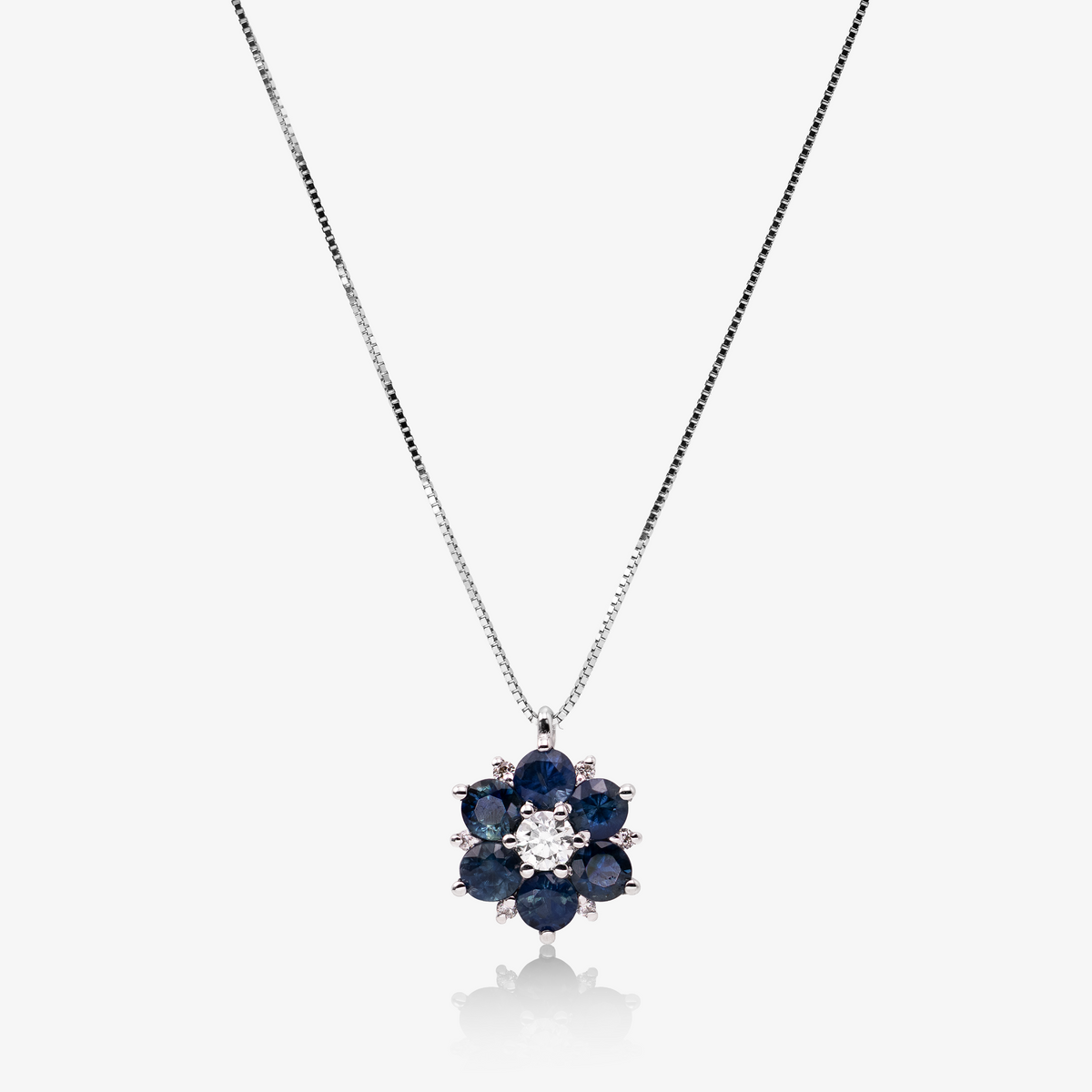 Colier aur 18k cu safire 0.85 ct si diamante