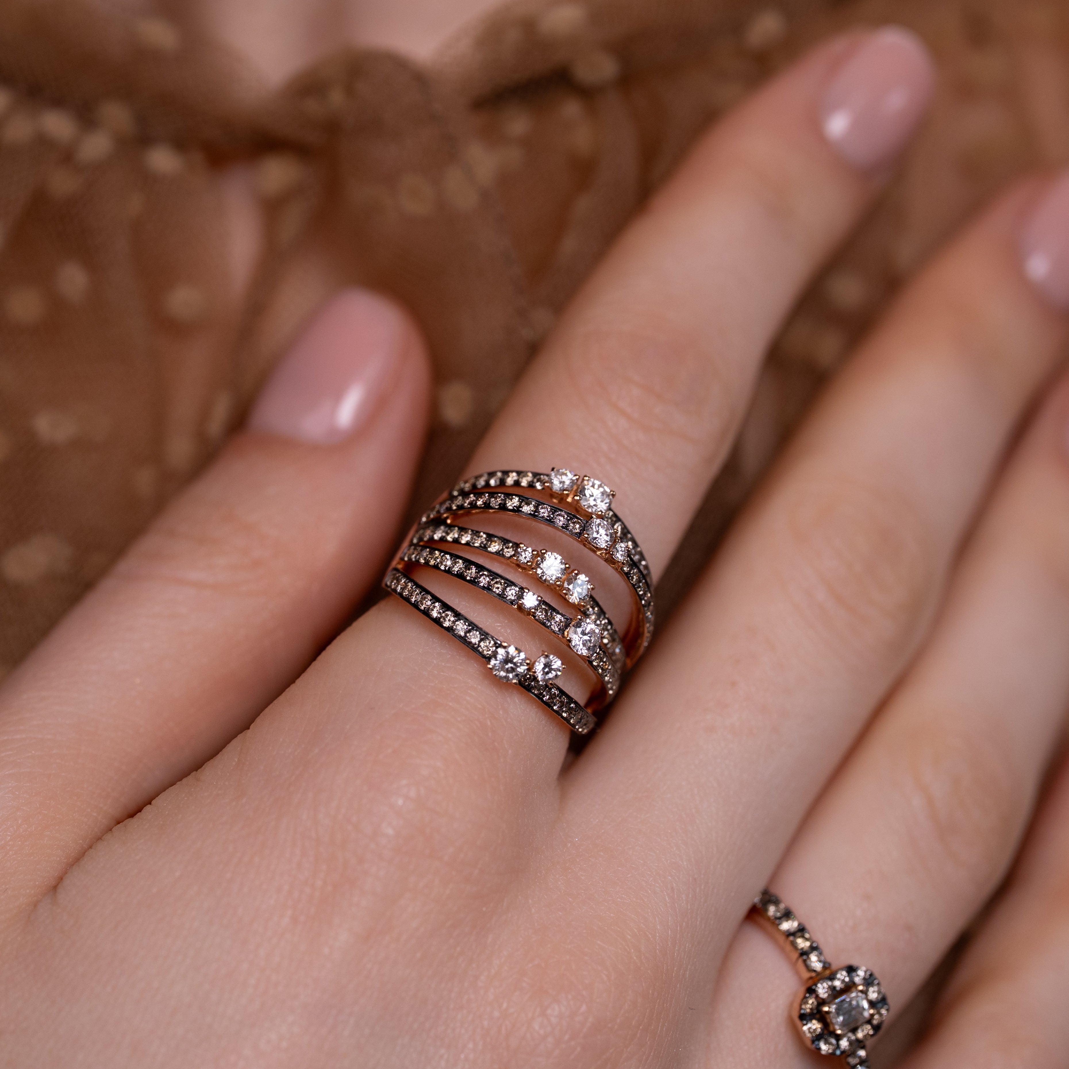 Inel aur 18k cu diamante brown 0.90 ct