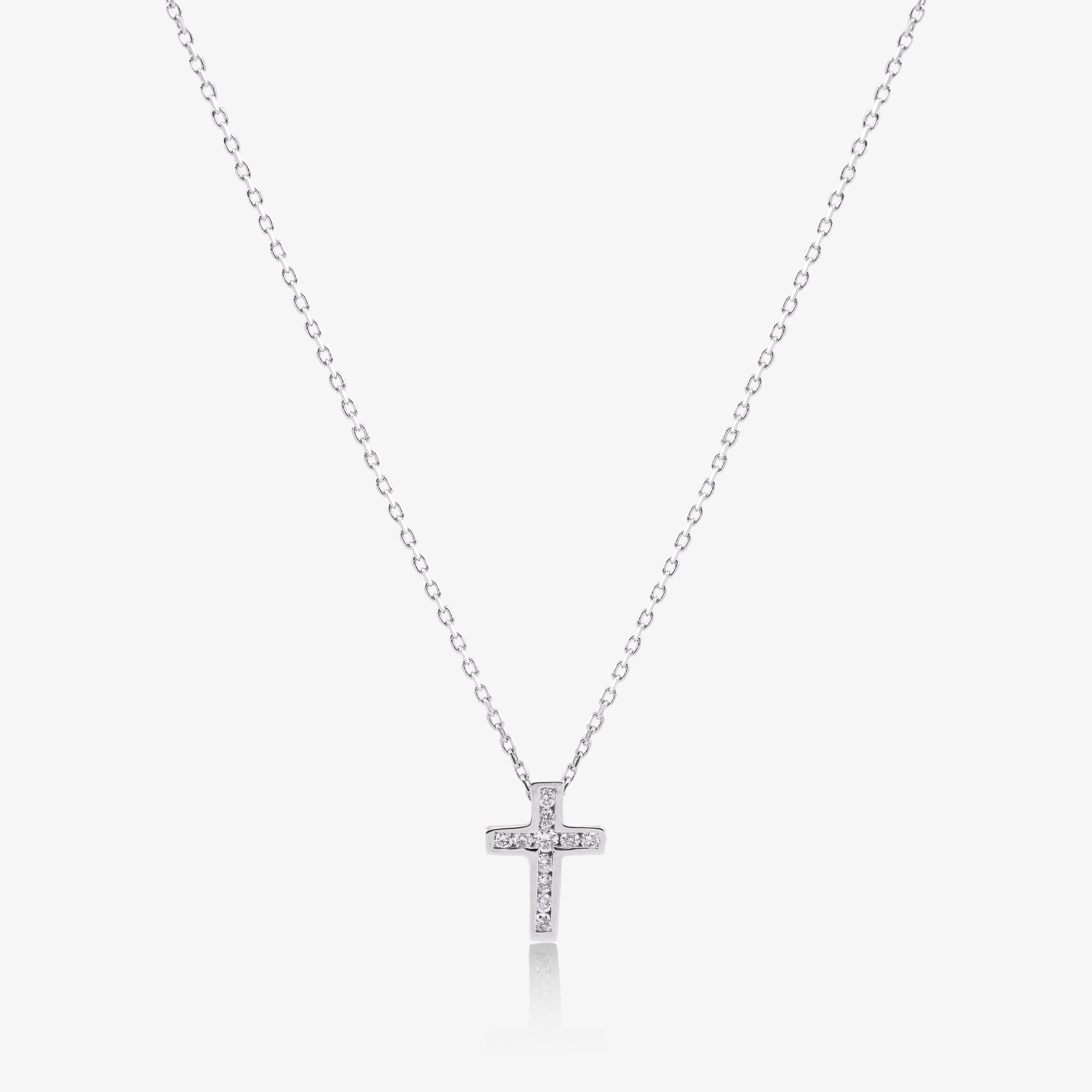 Colier cruce aur 18k cu diamante 0.09 ct