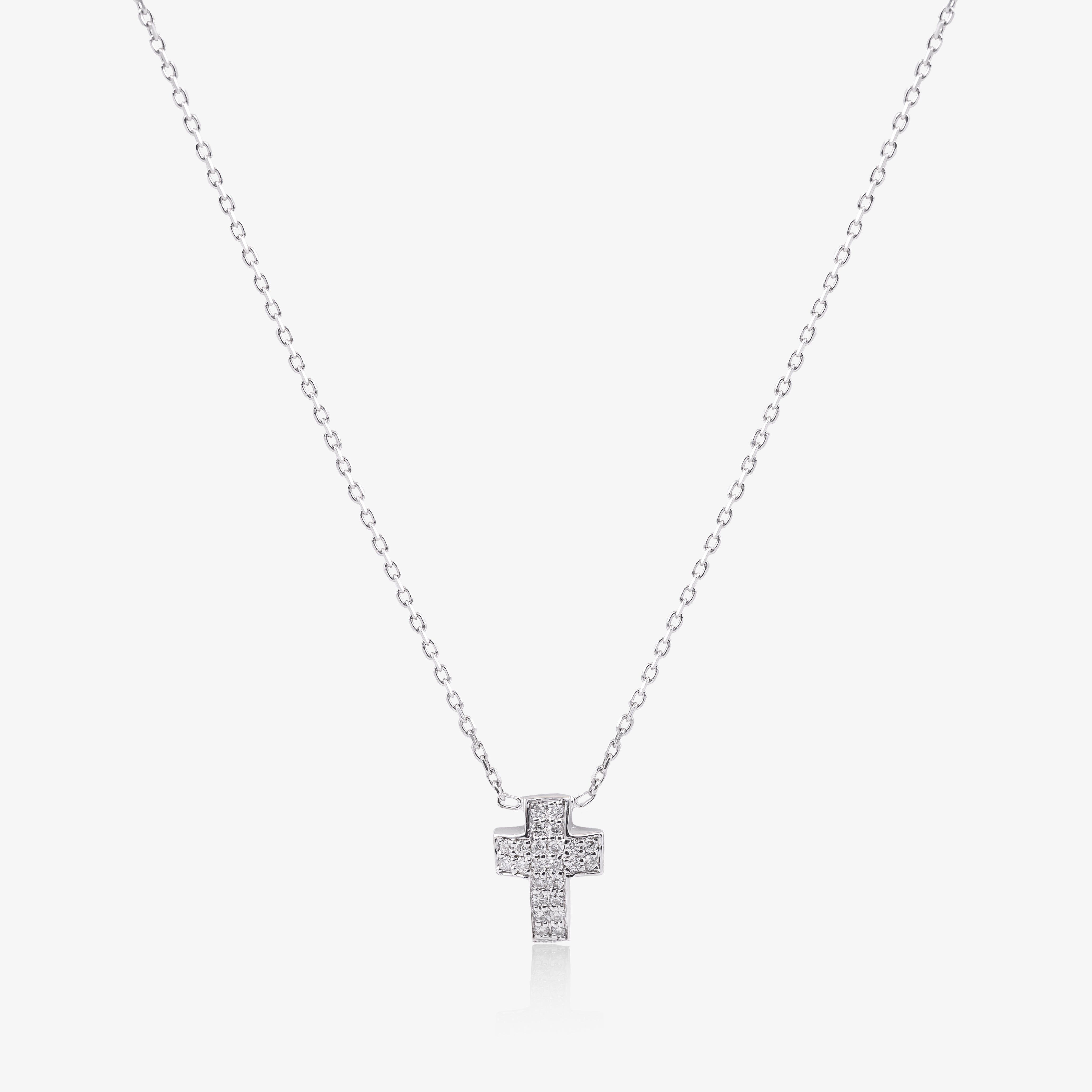 Colier cruce aur 18k cu diamante 0.06 ct