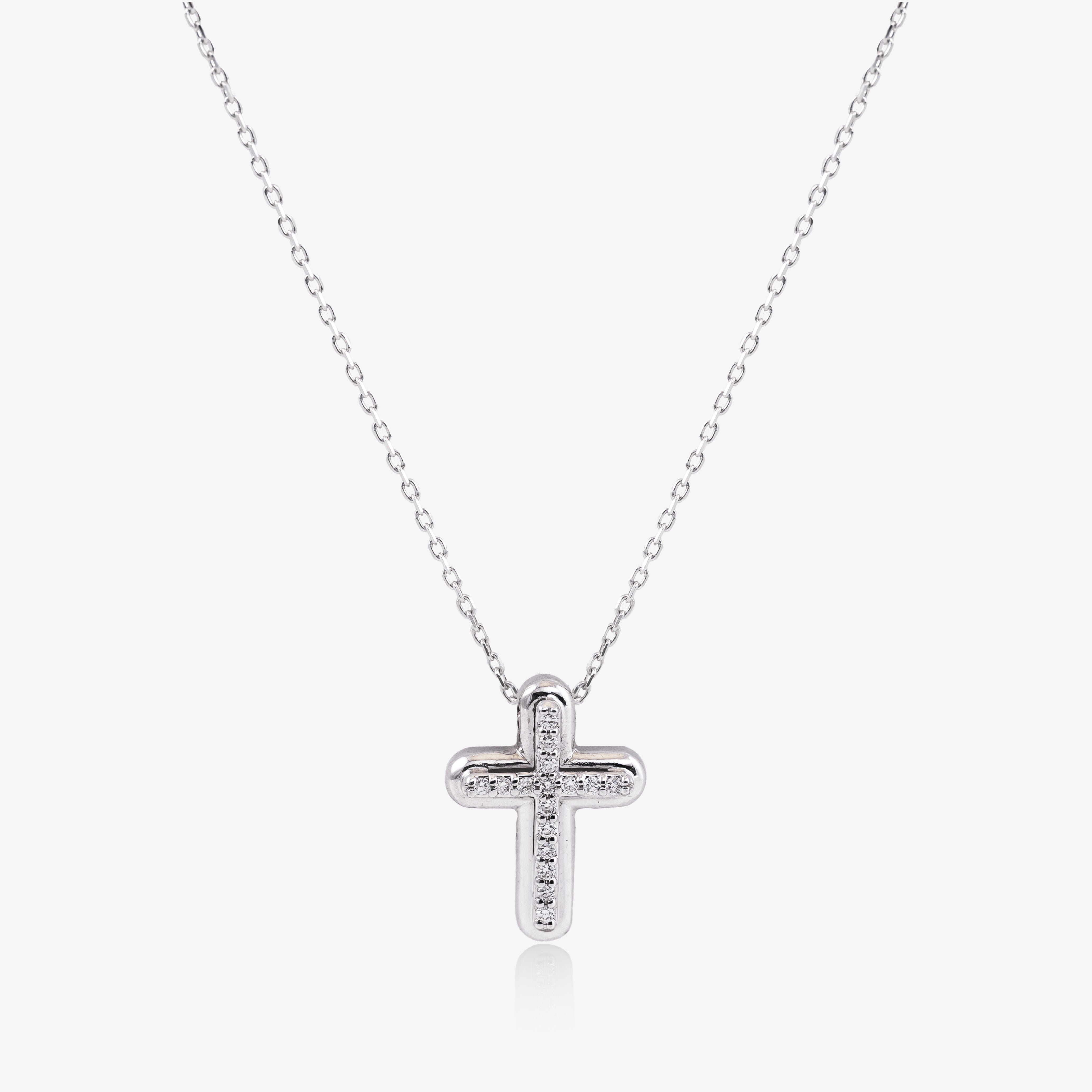 Colier cruce aur 18k cu diamante 0.07 ct