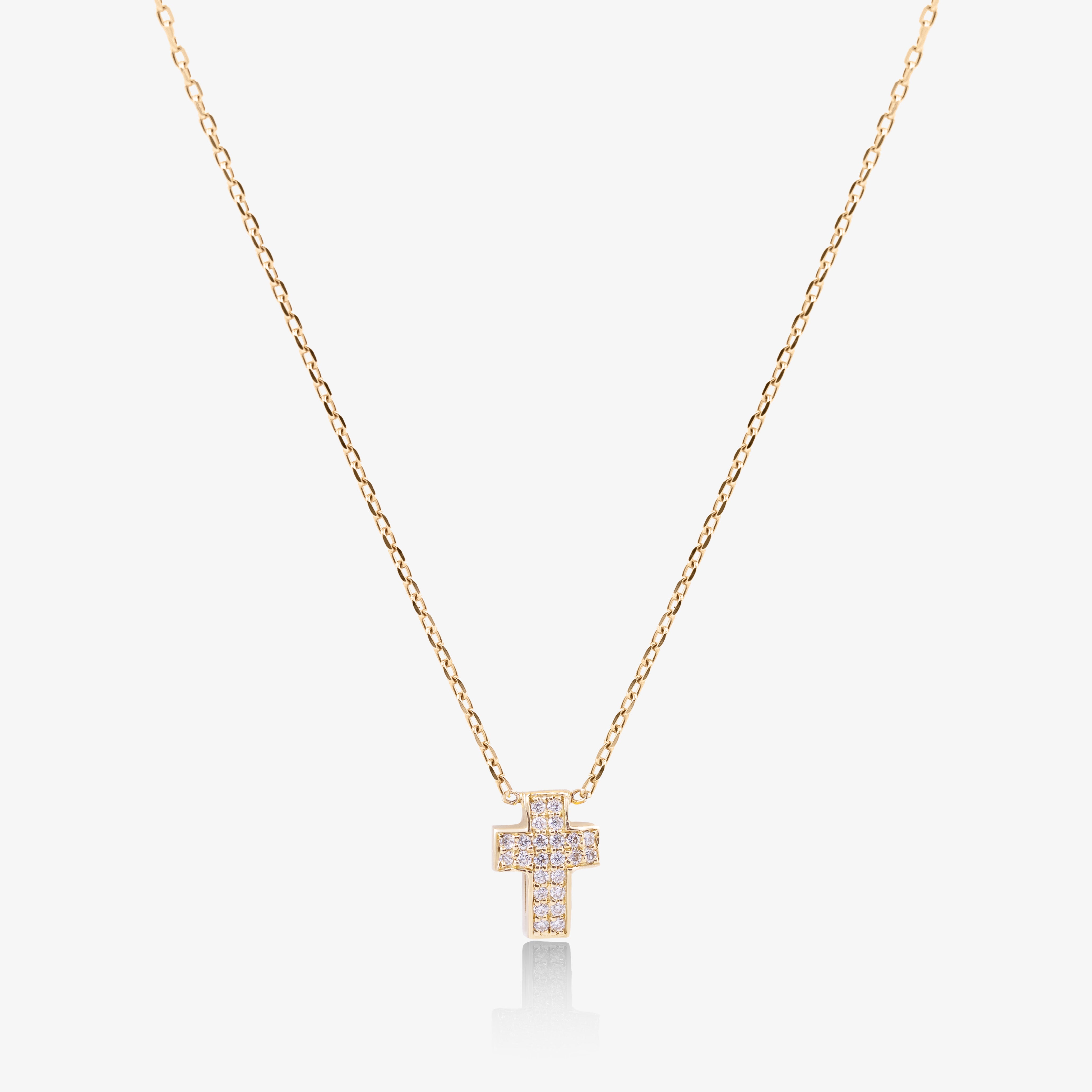Colier cruce aur 18k cu diamante 0.06 ct