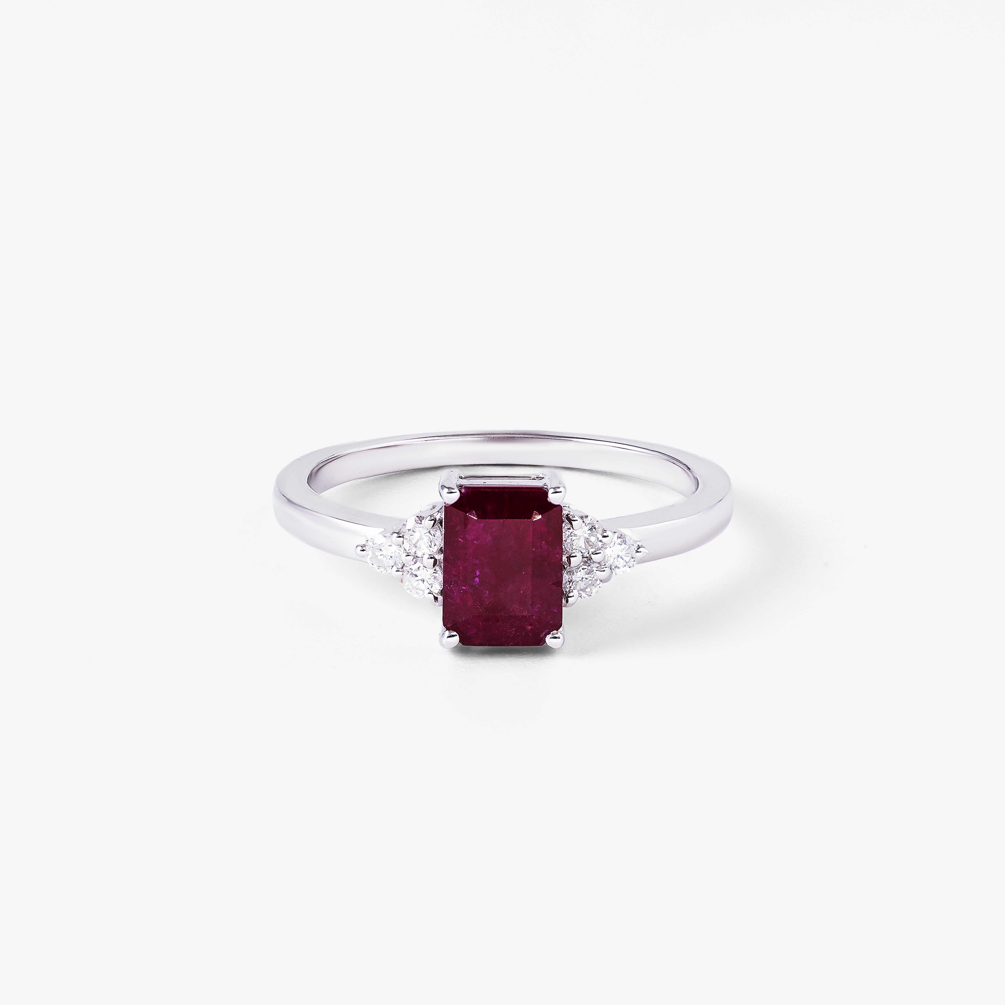 Inel aur 18k cu rubin 1.24 ct si diamante