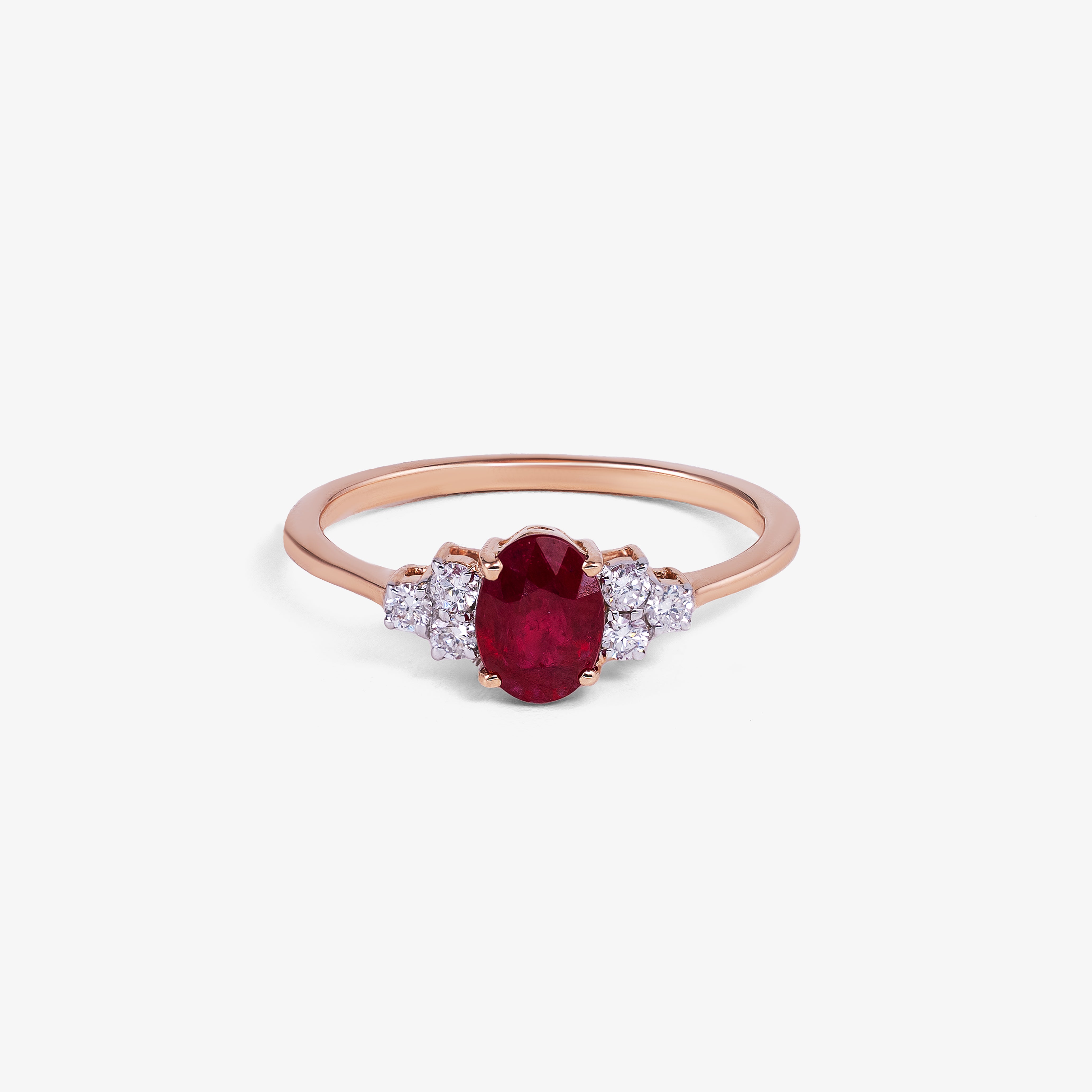 Inel aur 18k cu rubin 0.95 ct si diamante