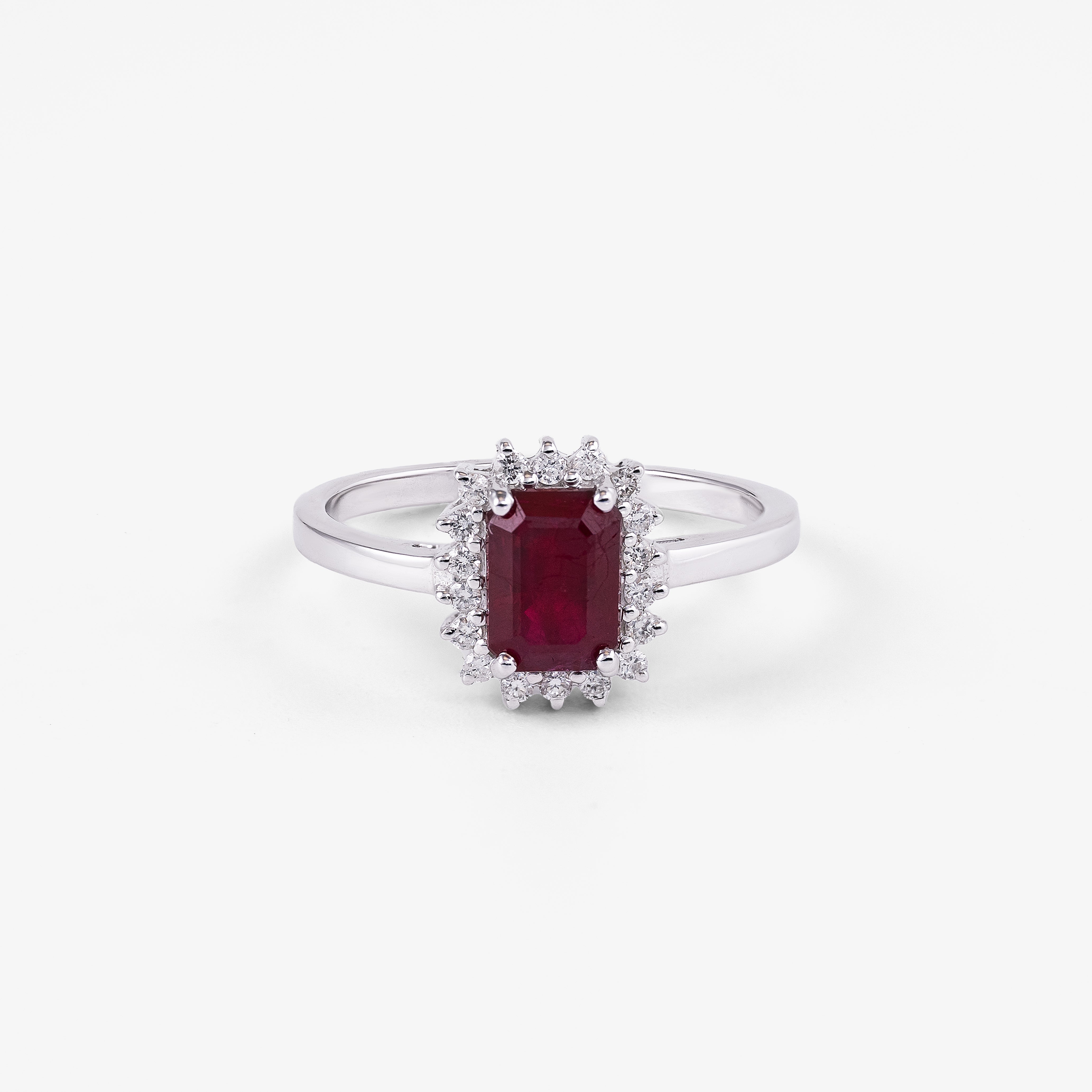 Inel aur 18k cu rubin 1.39 ct si diamante