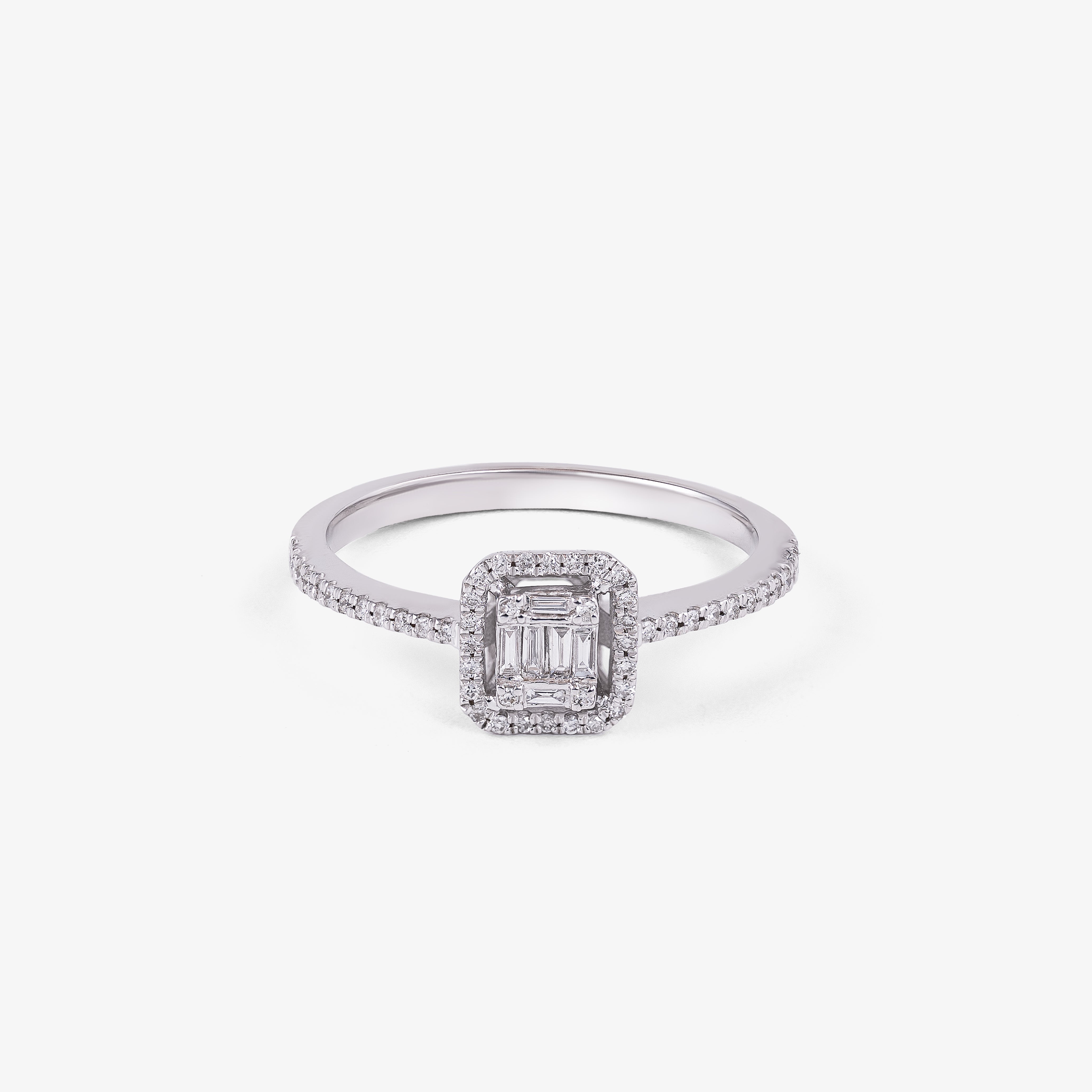 Inel din aur alb 18k cu diamante 0.28 ct
